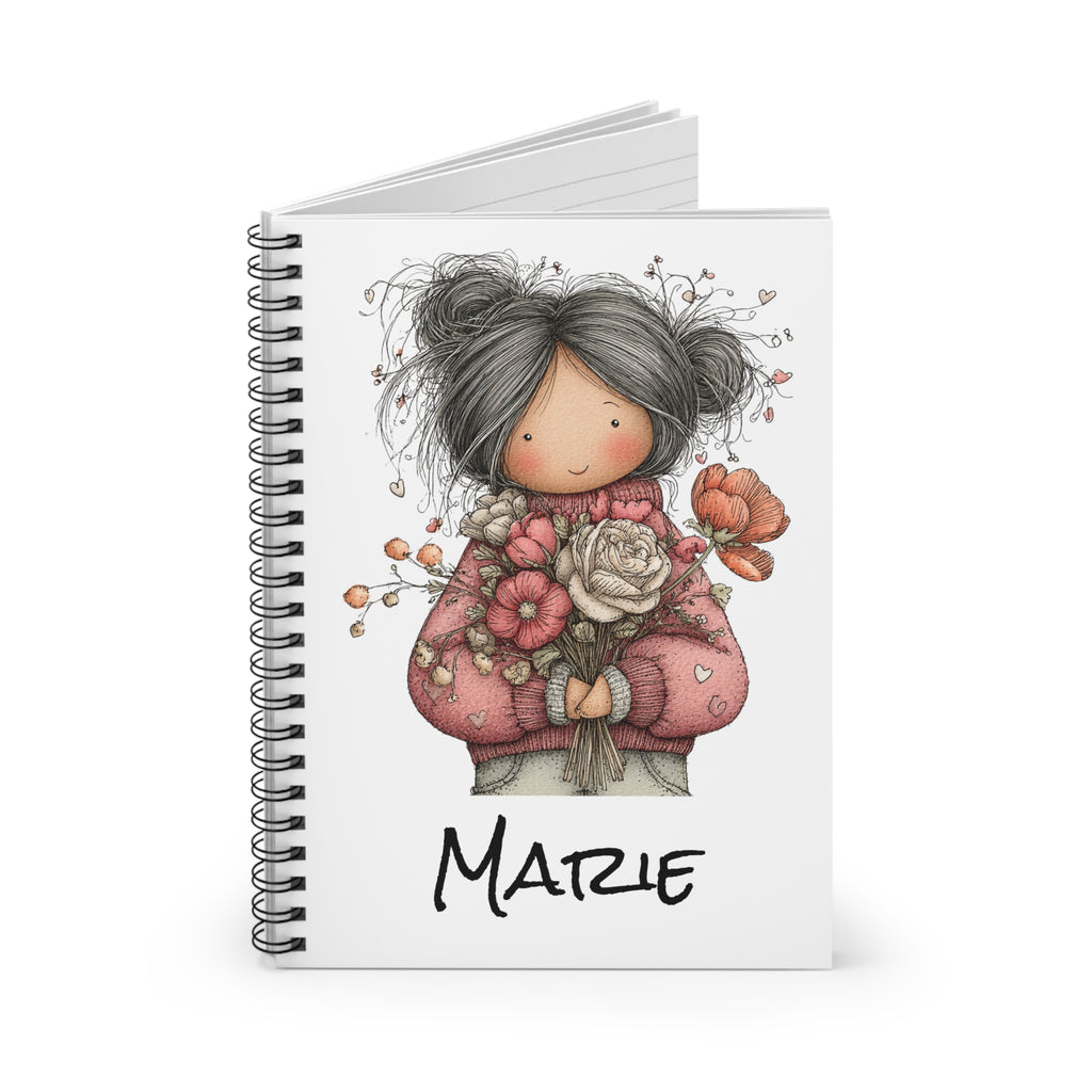 Personalized Floral Girl Spiral Notebook