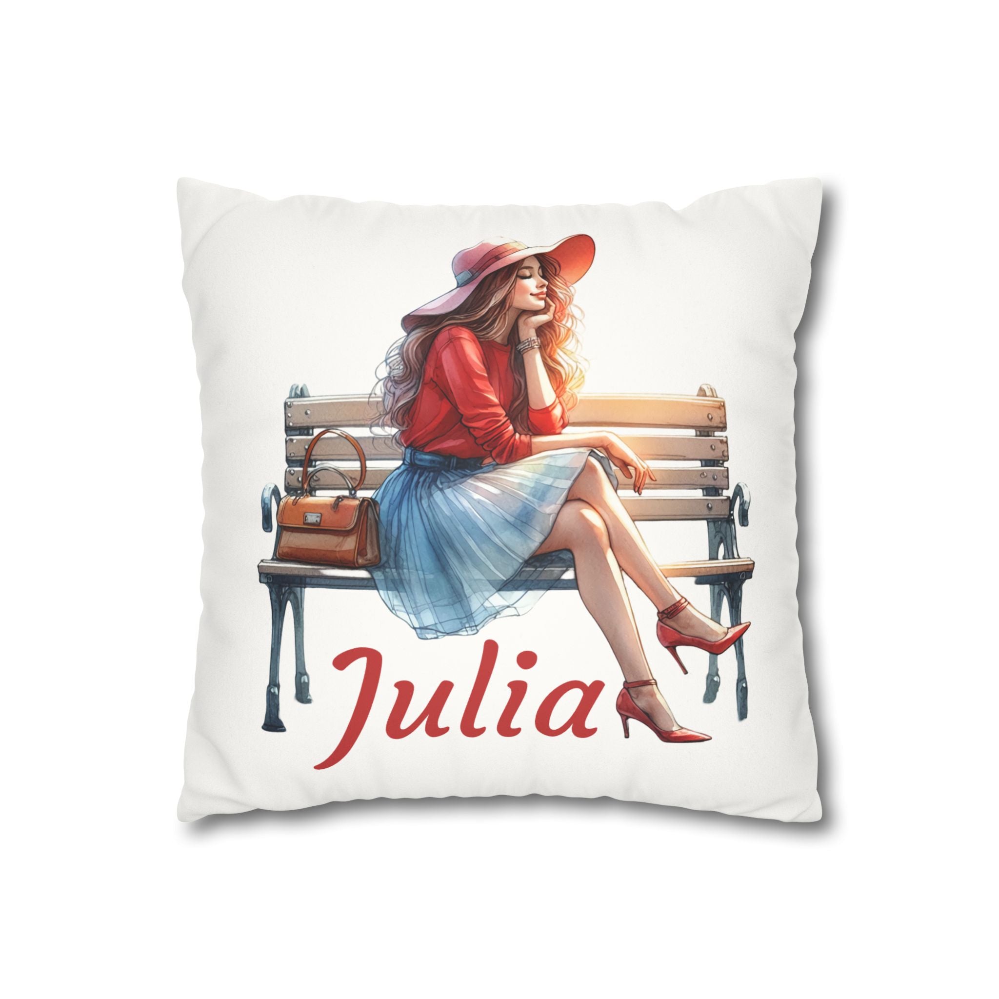 Personalized Fashionista Pillowcase — Faux Suede Decorative Throw Pillow with Name