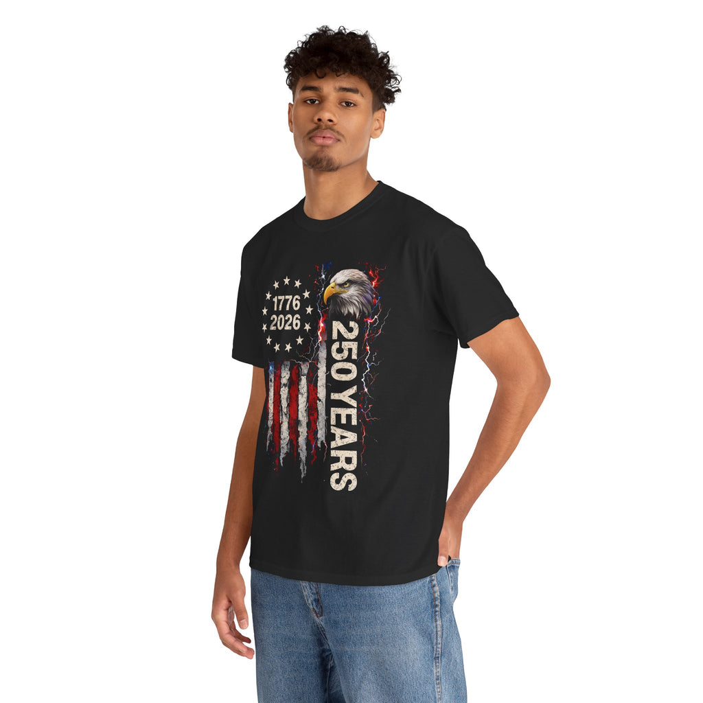 250 Years Eagle American Flag T-Shirt — 1776-2026 Patriotic Independence Day Tee