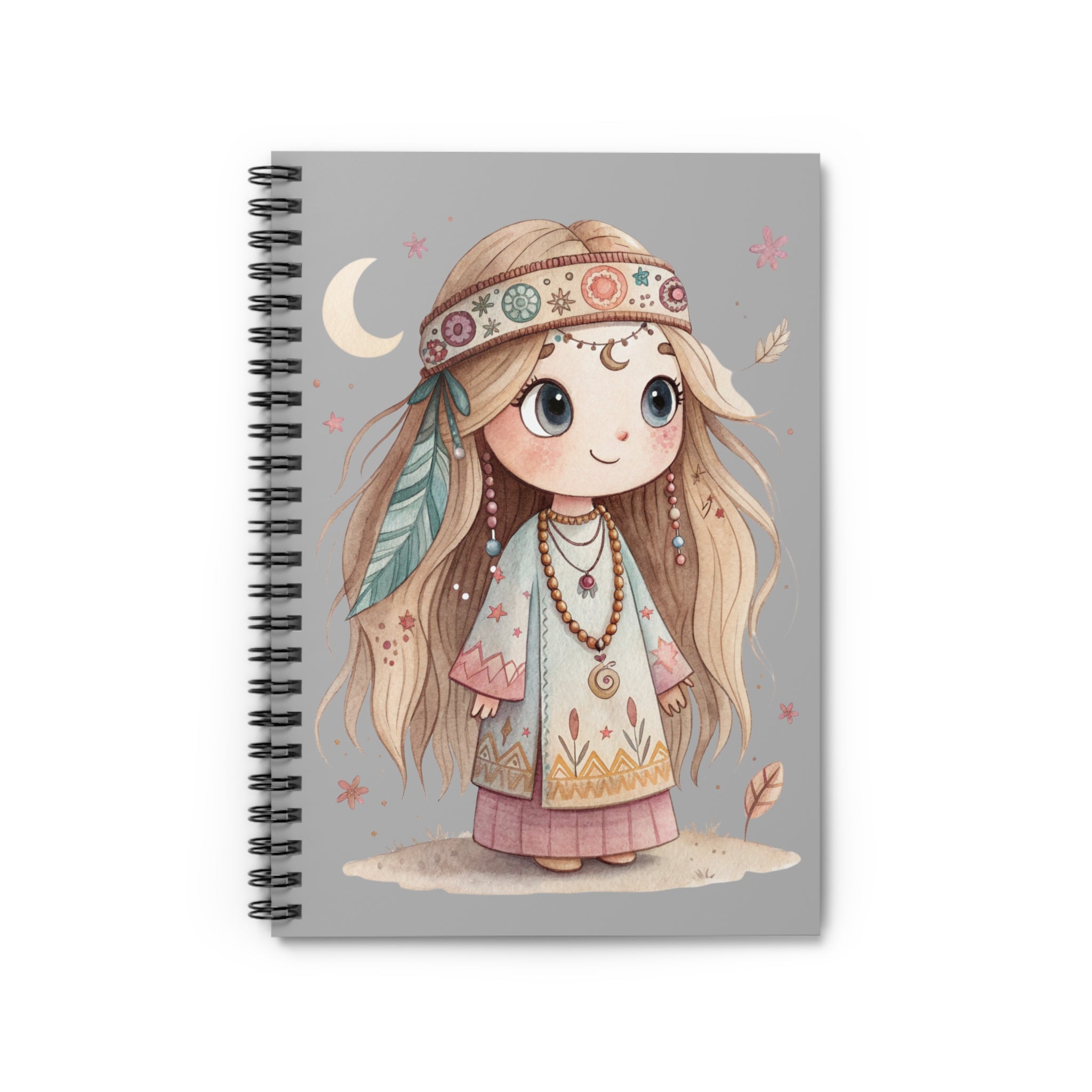 Boho Chic Spiral Notebook - Whimsical Design for Creative Souls