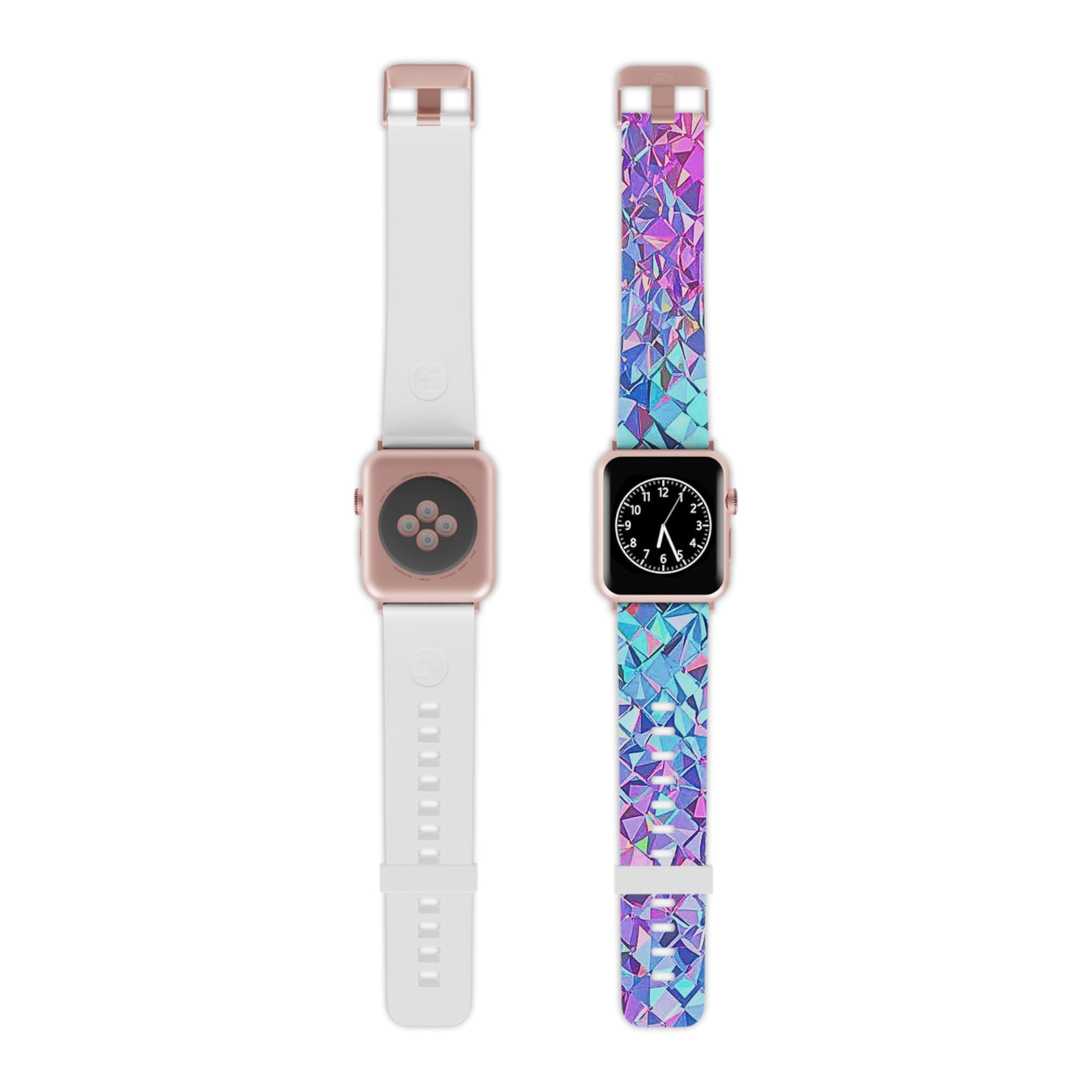 Holographic Prism Apple Watch Band — Iridescent Geometric Silicone Strap