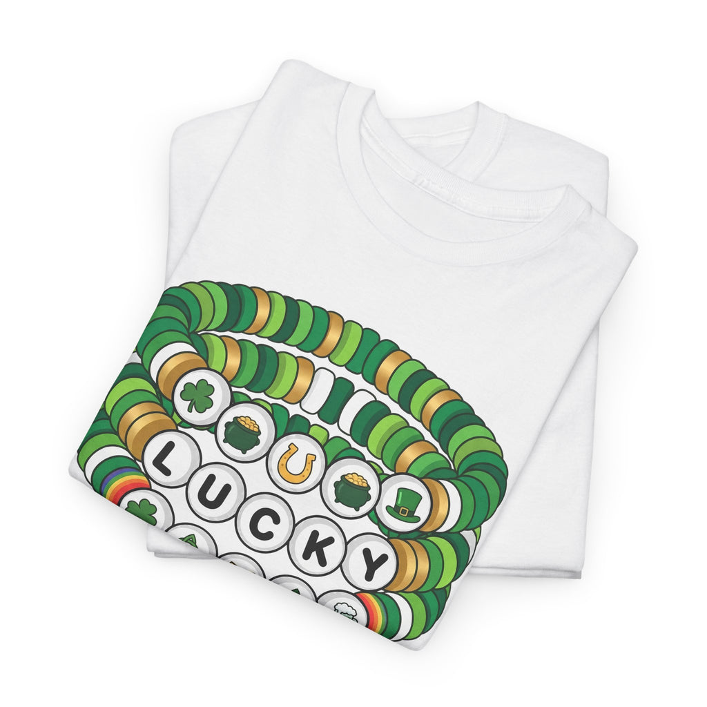 Lucky Bead Bracelet Graphic Tee — St. Patrick’s Day Green Charm Shirt