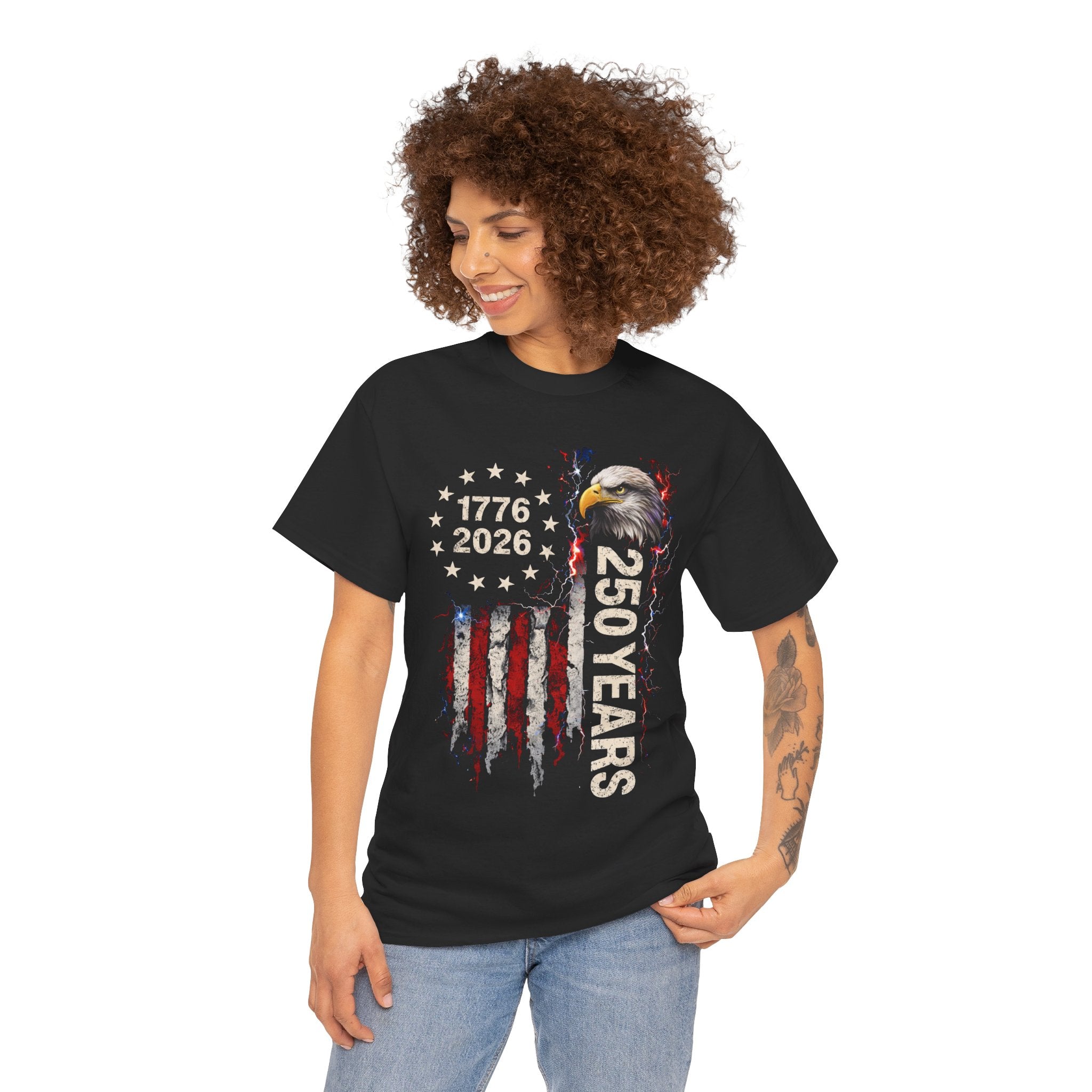 250 Years Eagle American Flag T-Shirt — 1776-2026 Patriotic Independence Day Tee