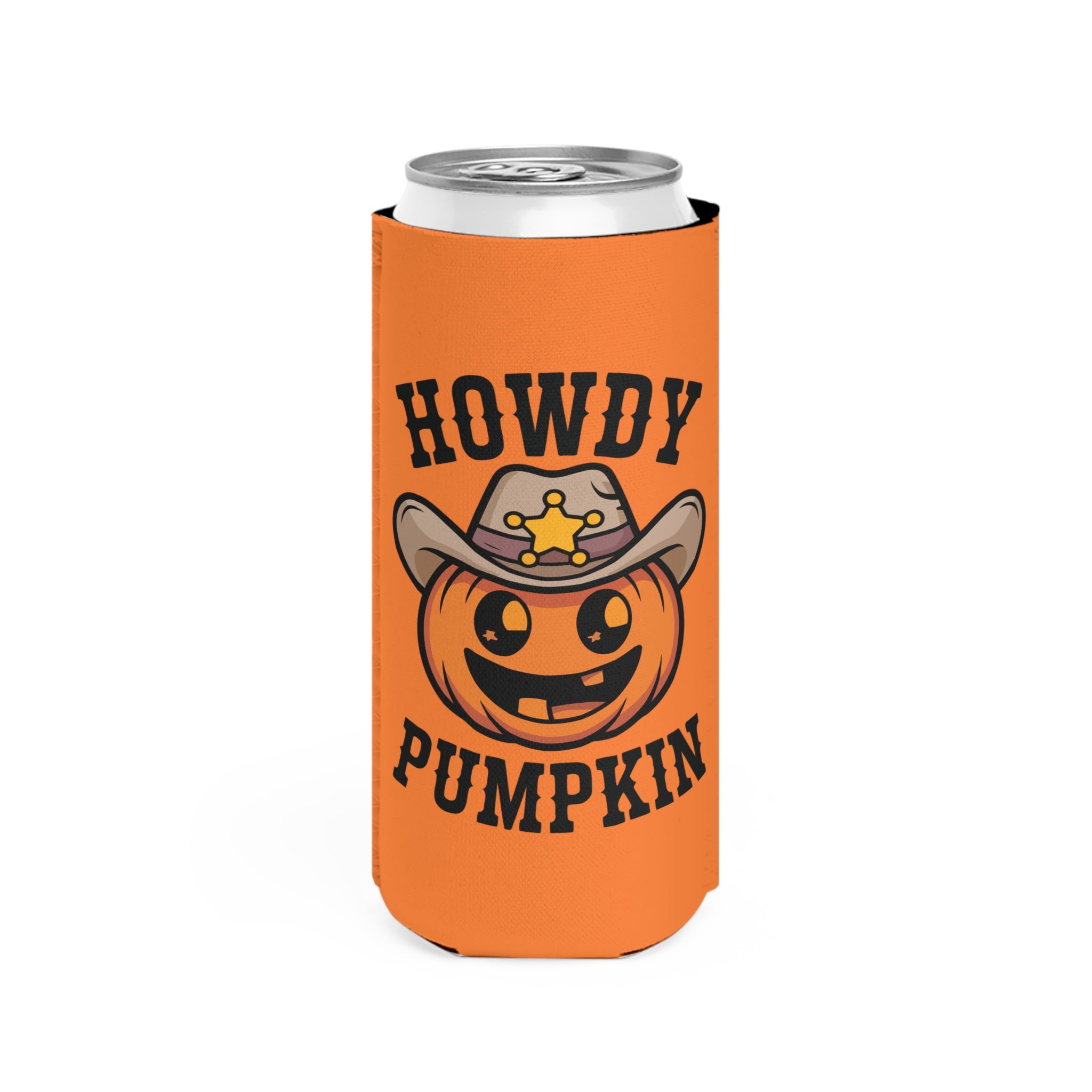 Howdy Pumpkin Slim Can Cooler