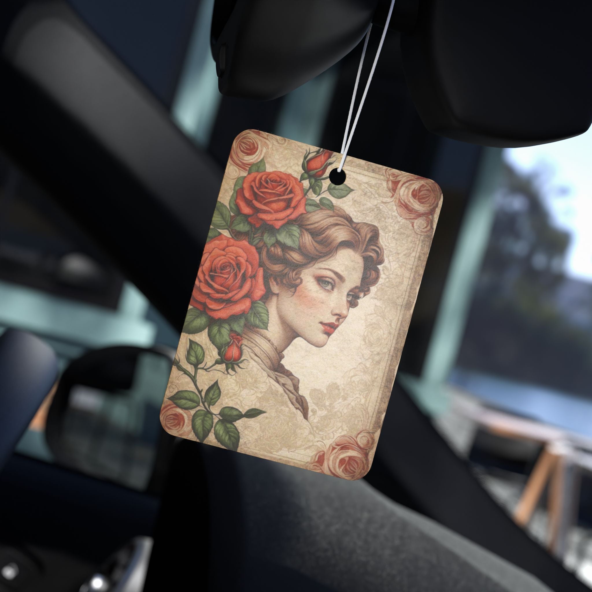 Vintage Lady Floral Car Air Freshener
