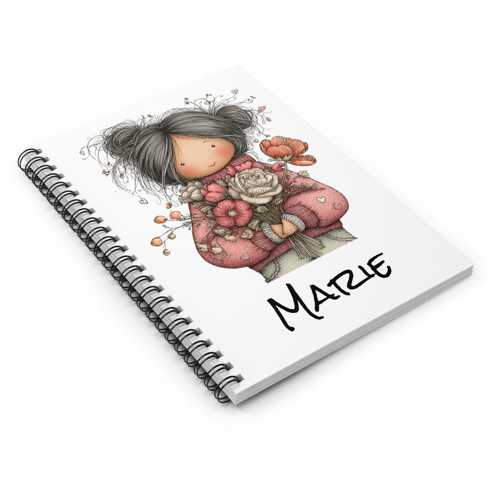 Personalized Floral Girl Spiral Notebook