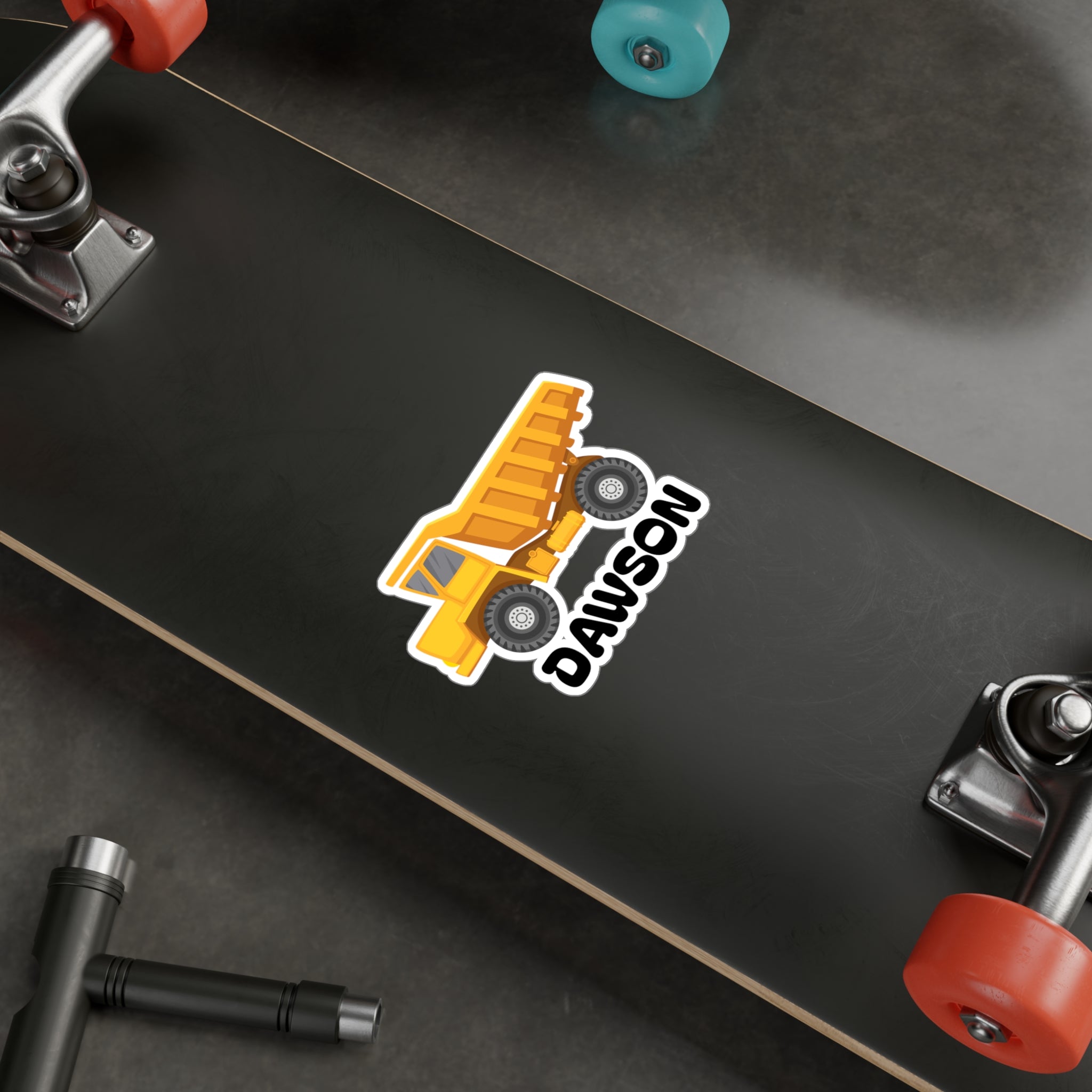 Dump Truck Name Sticker — Personalized Vinyl Decal