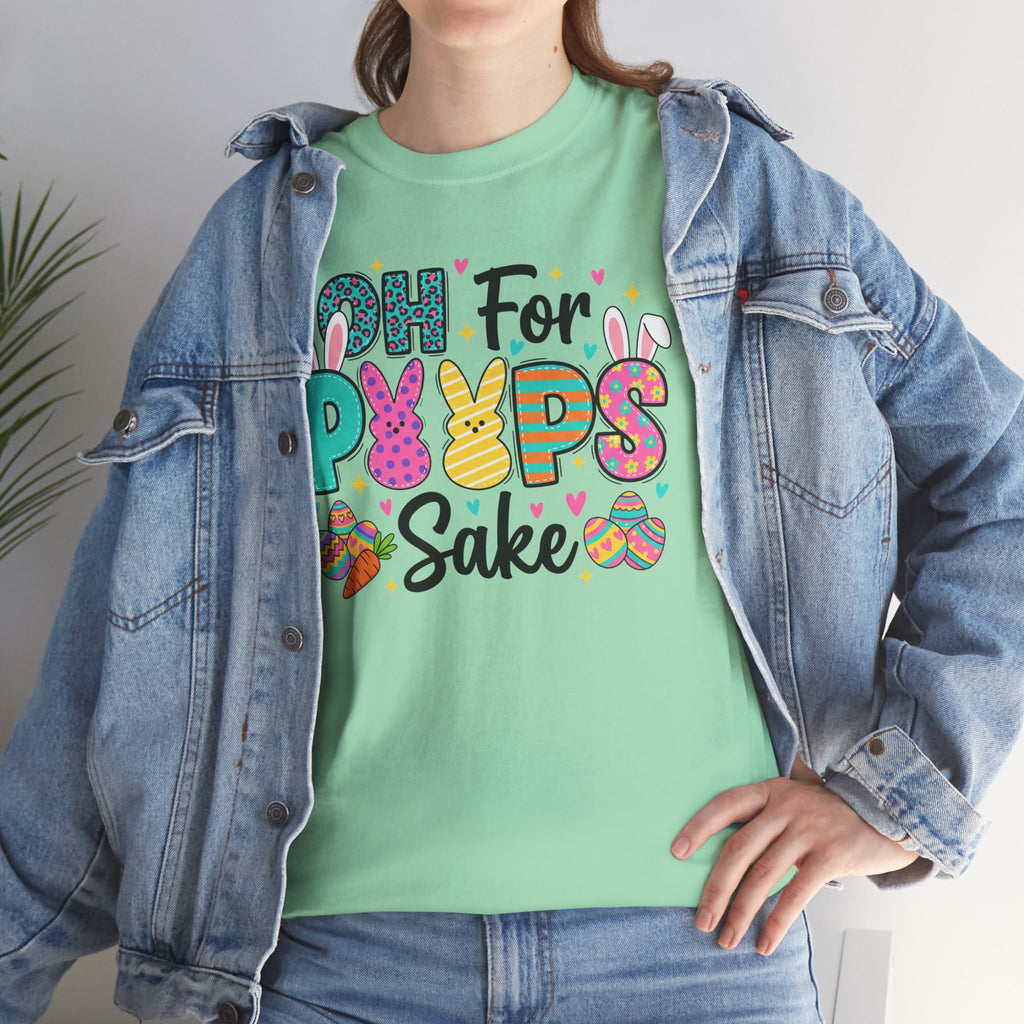 Easter "Oh For Peeps Sake" Graphic Tee — Cute Bunny & Egg Spring T-Shirt