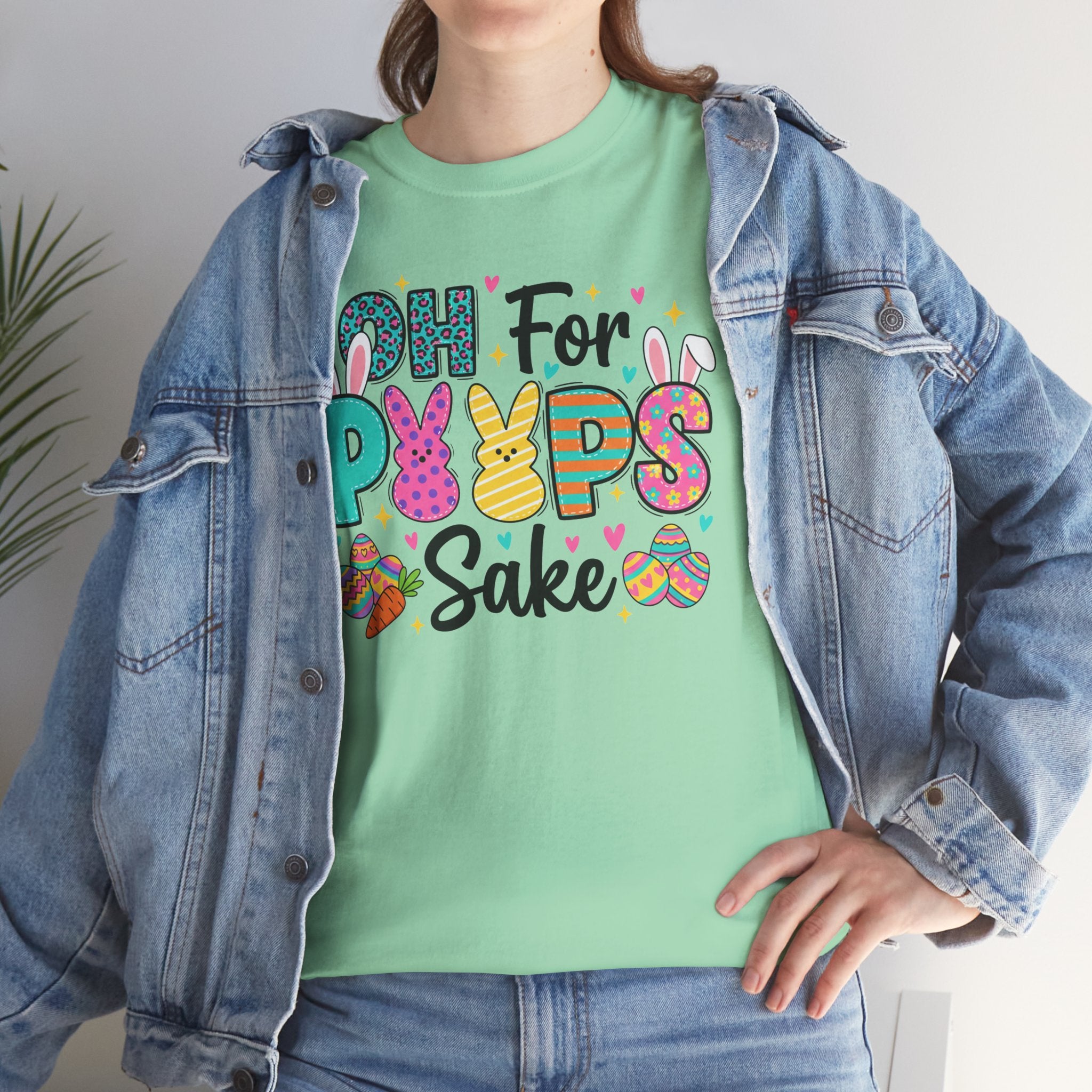 Easter "Oh For Peeps Sake" Graphic Tee — Cute Bunny & Egg Spring T-Shirt