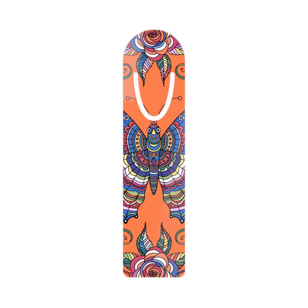 Colorful Moth Floral Bookmark — Vibrant Boho Reading Accessory