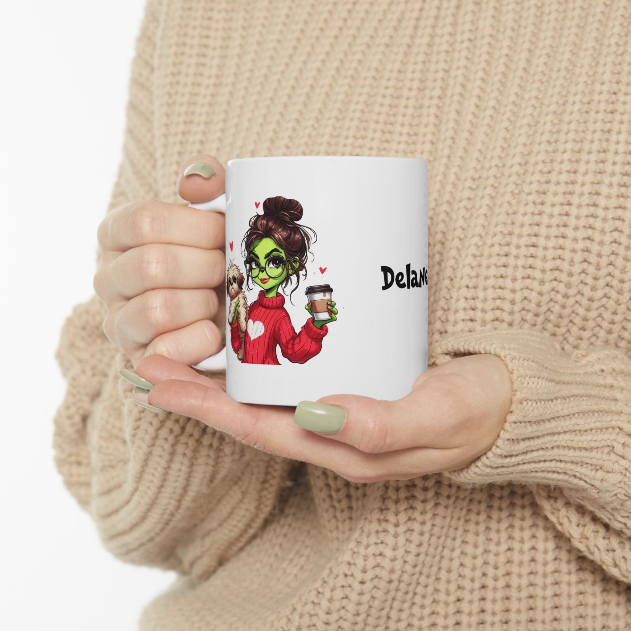 Personalized Grinch Girl Ceramic Mug