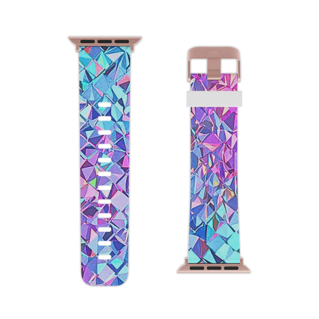 Holographic Prism Apple Watch Band — Iridescent Geometric Silicone Strap
