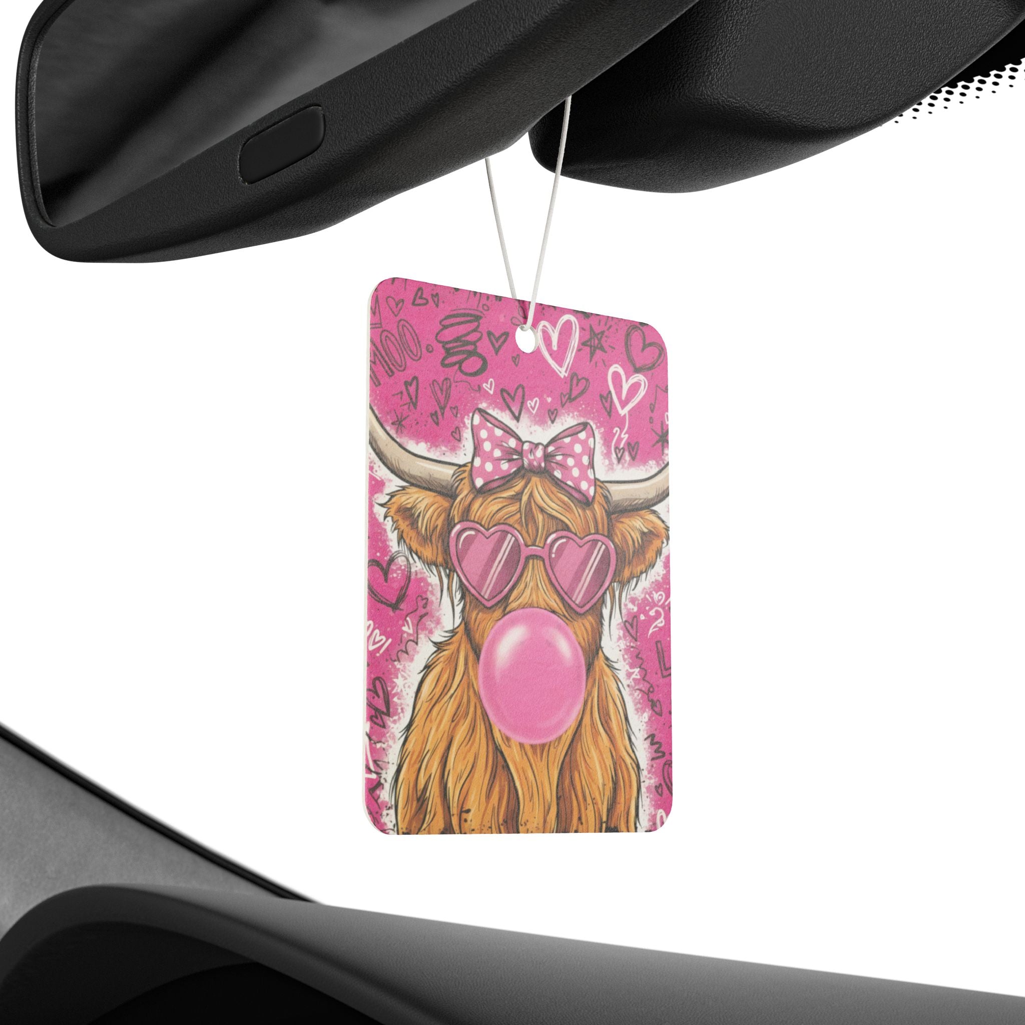 Cow Air Freshener — Cute Pink Bubblegum Highland Cow Car Scent