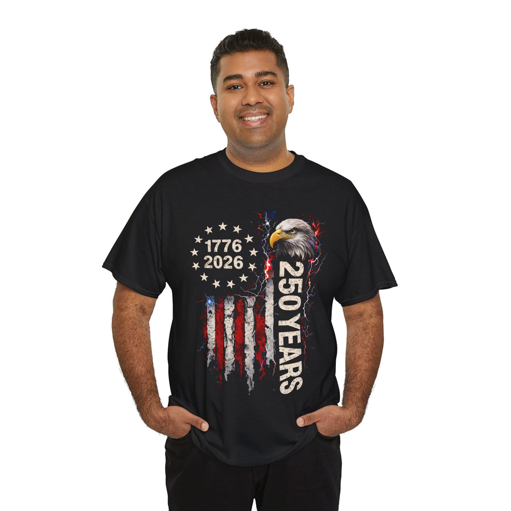 250 Years Eagle American Flag T-Shirt — 1776-2026 Patriotic Independence Day Tee