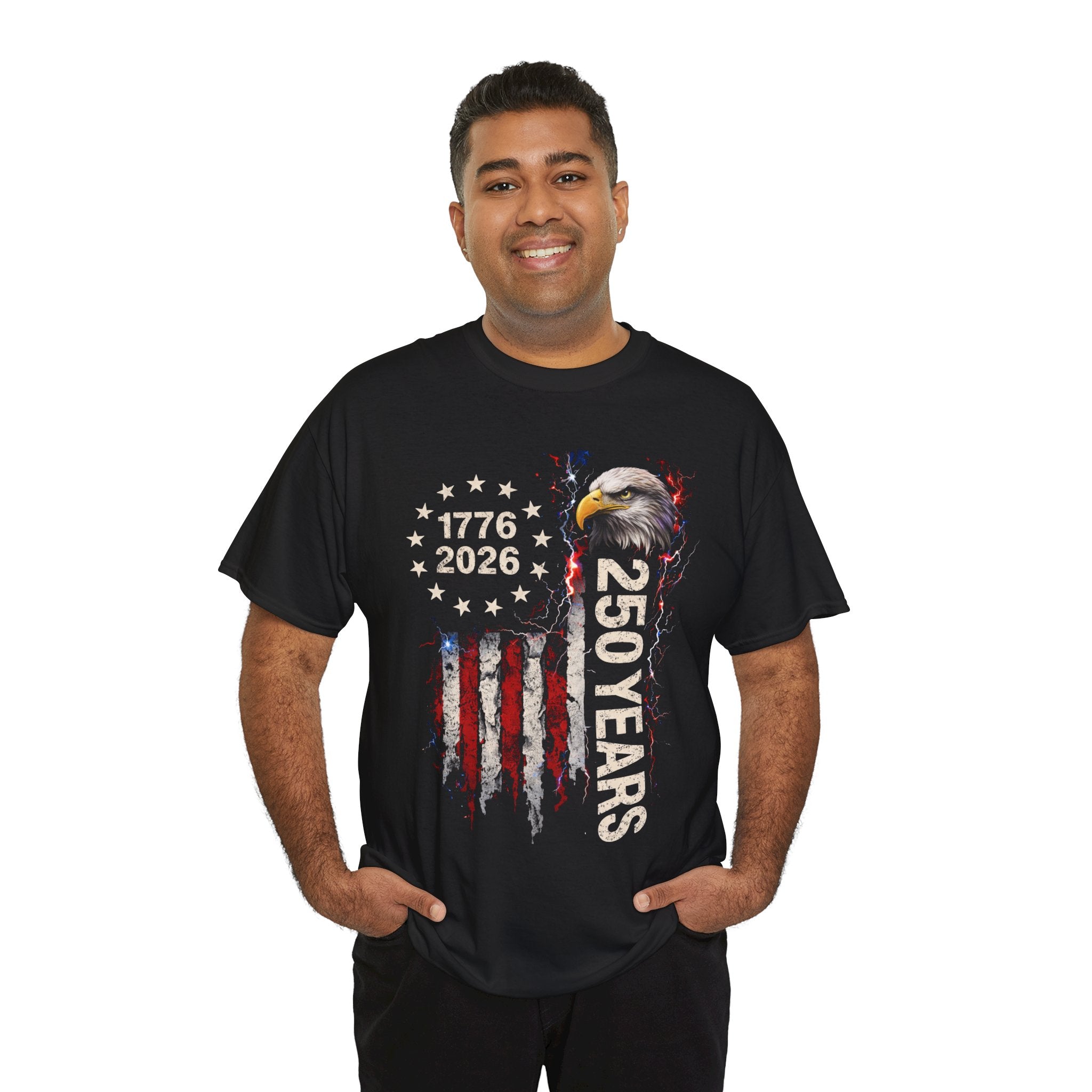 250 Years Eagle American Flag T-Shirt — 1776-2026 Patriotic Independence Day Tee