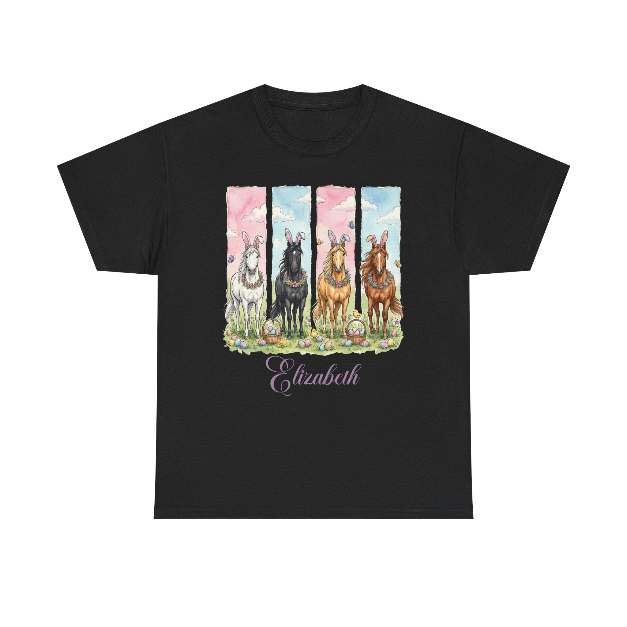 Easter Horse Watercolor Portrait Tee — Personalized Design