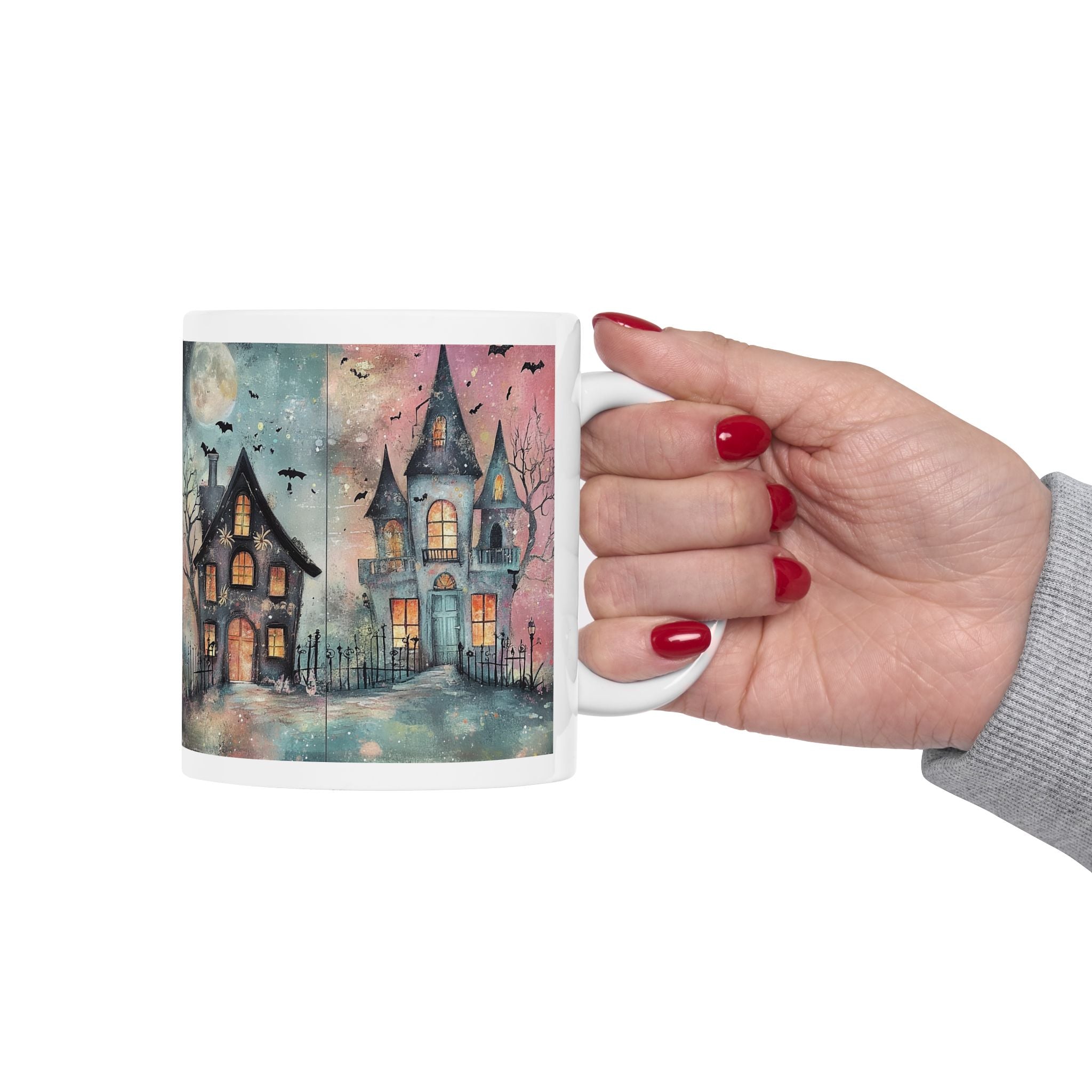 Spooky Halloween Haunted House Ceramic Mug