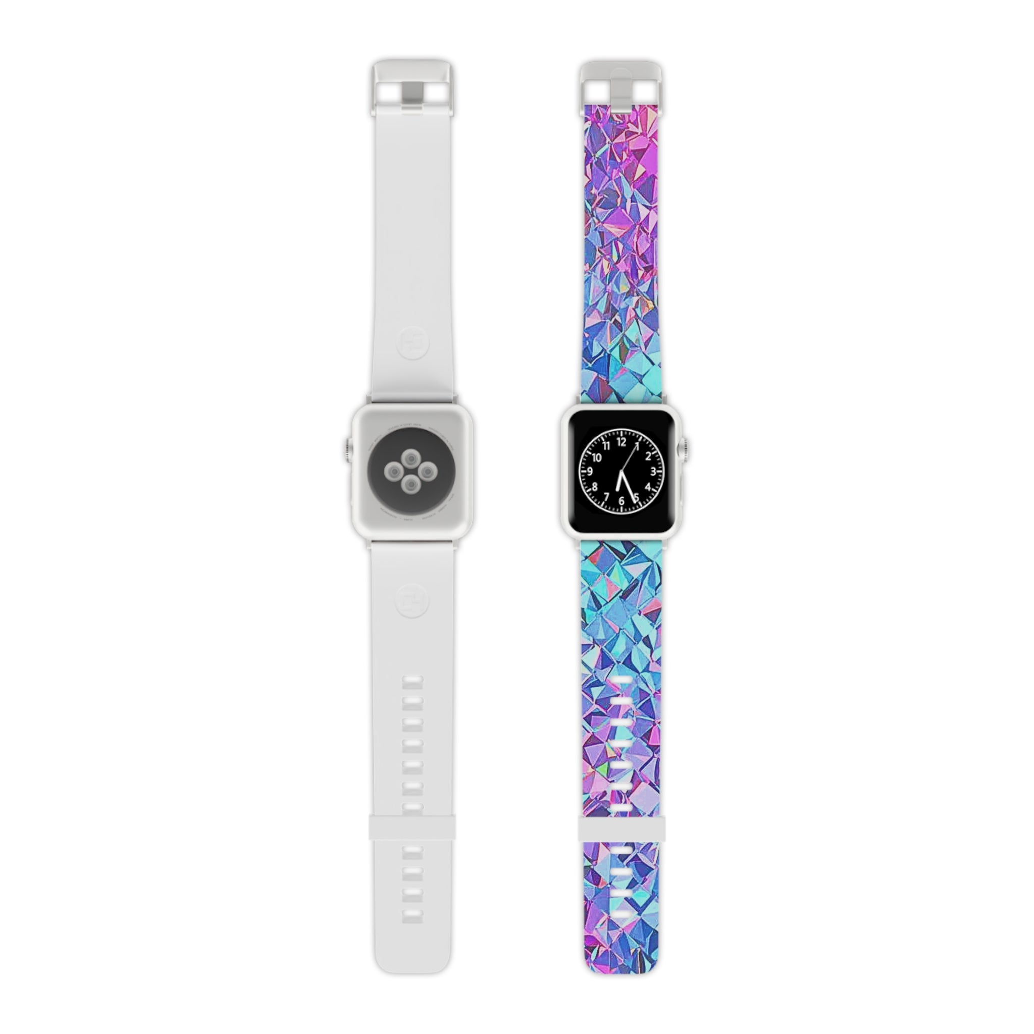 Holographic Prism Apple Watch Band — Iridescent Geometric Silicone Strap