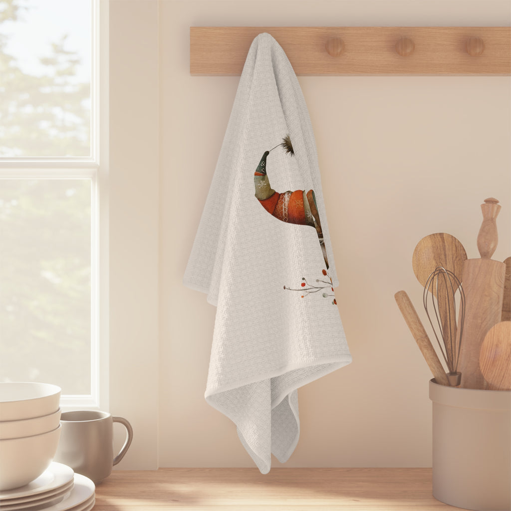 Whimsical Gnome Microfiber Tea Towel for Cozy Holiday Decor