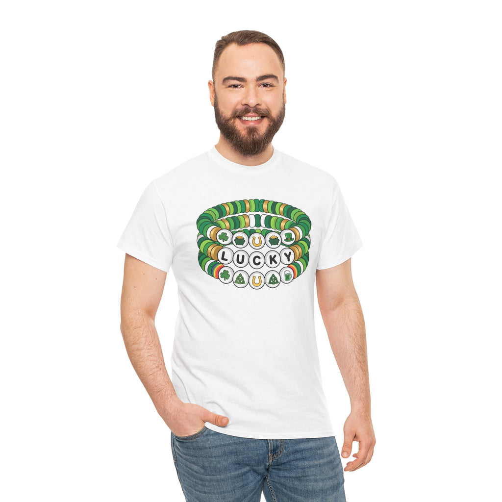 Lucky Bead Bracelet Graphic Tee — St. Patrick’s Day Green Charm Shirt