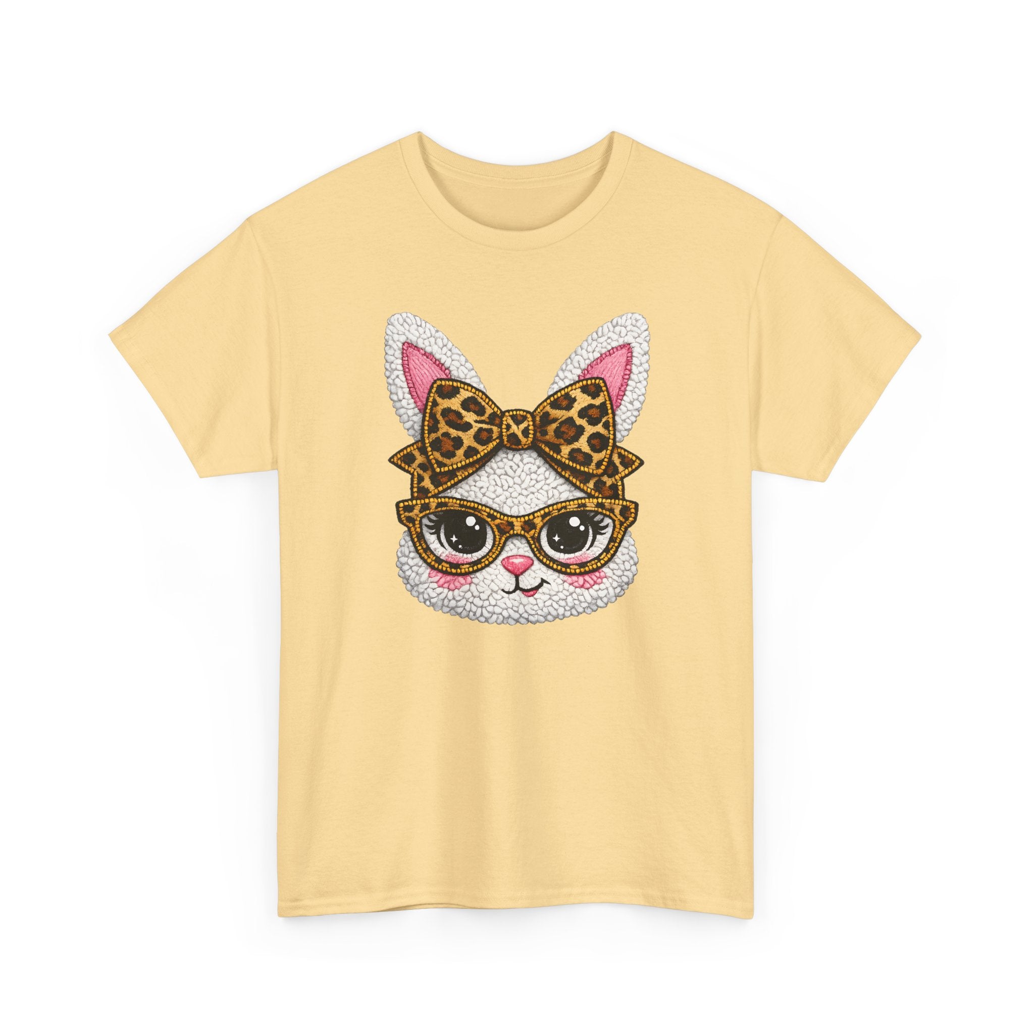 Sassy Easter Bunny Leopard Bow & Glasses T-Shirt