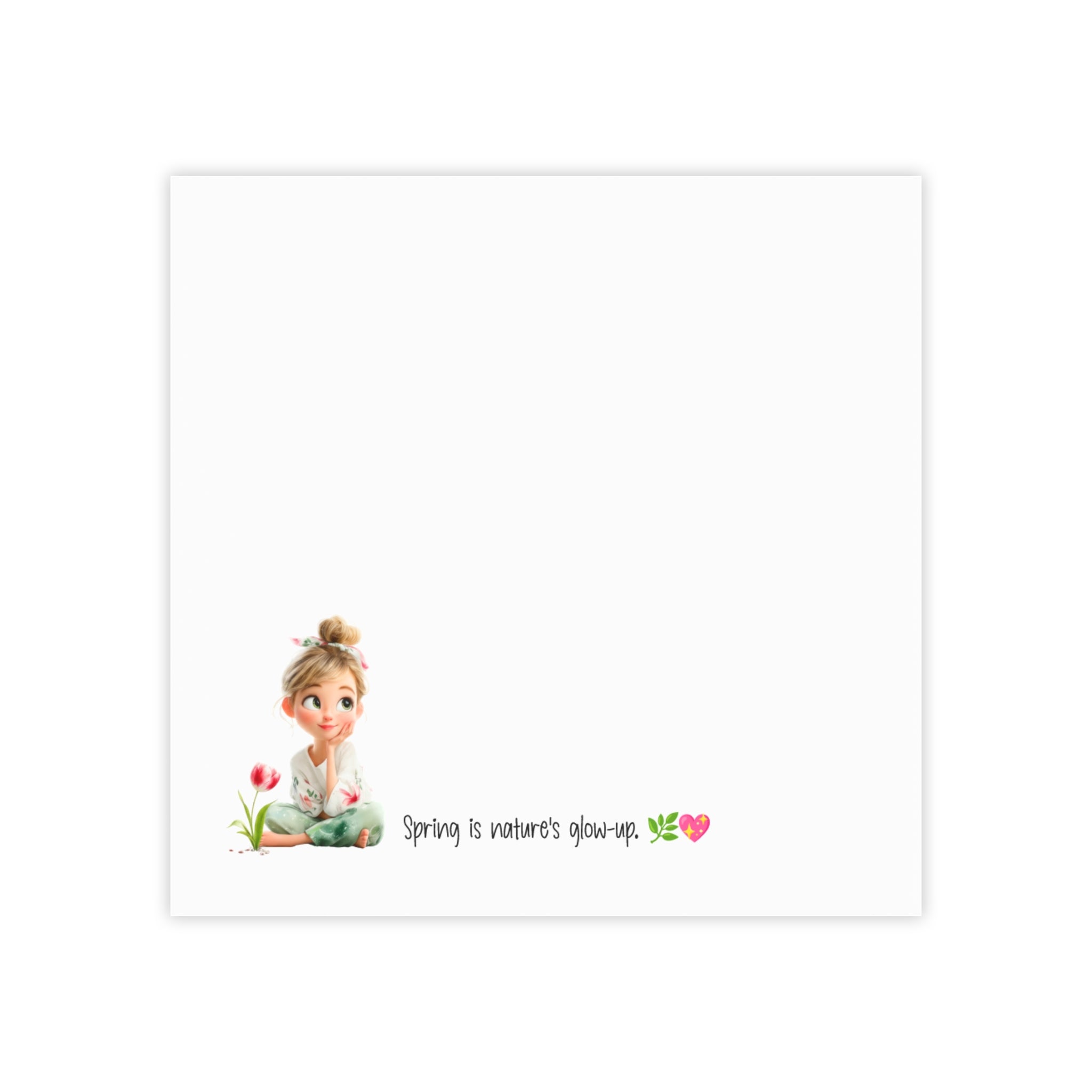 Cute Girl Floral Corner Post-it Note Pads — Sticky Notes for Kids, Teachers & Moms