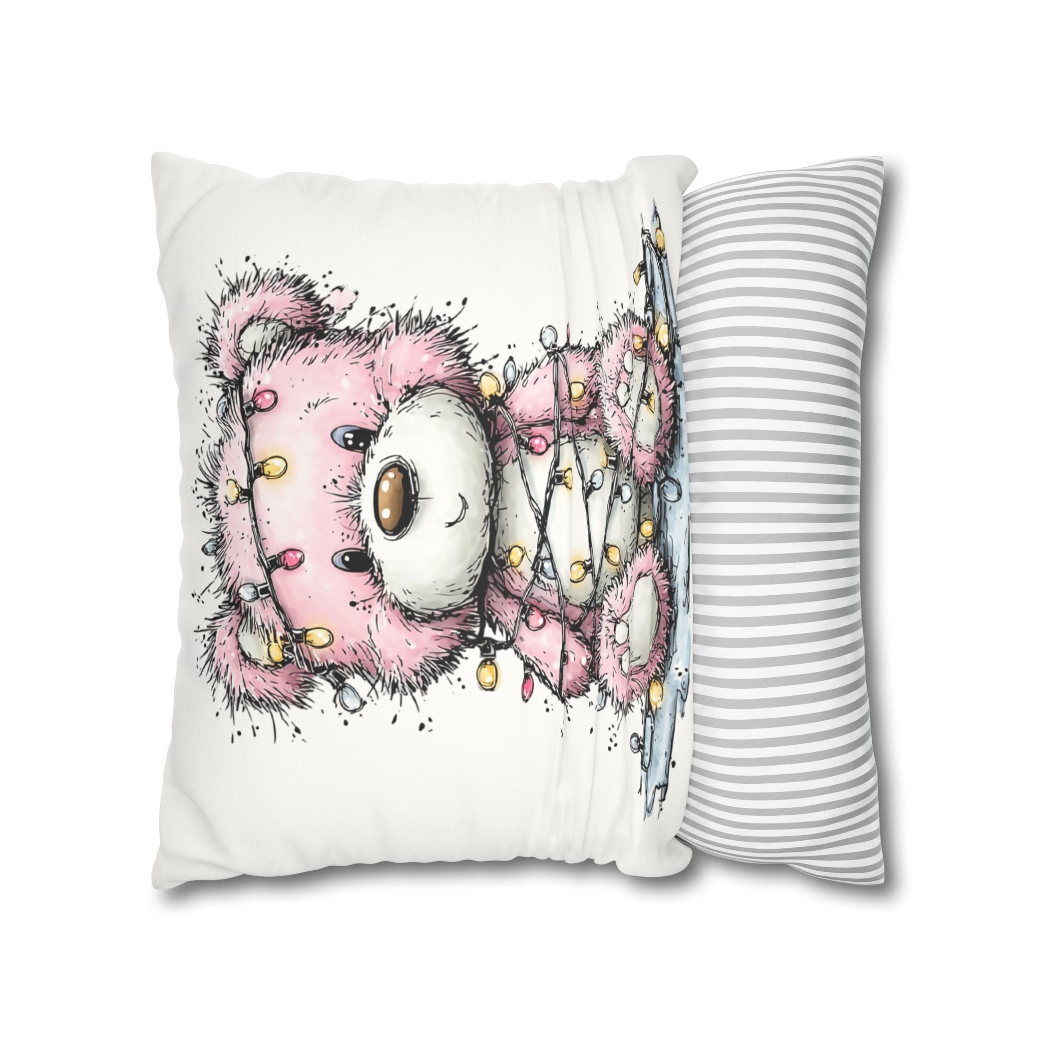 Christmas Bear Faux Suede Pillowcase