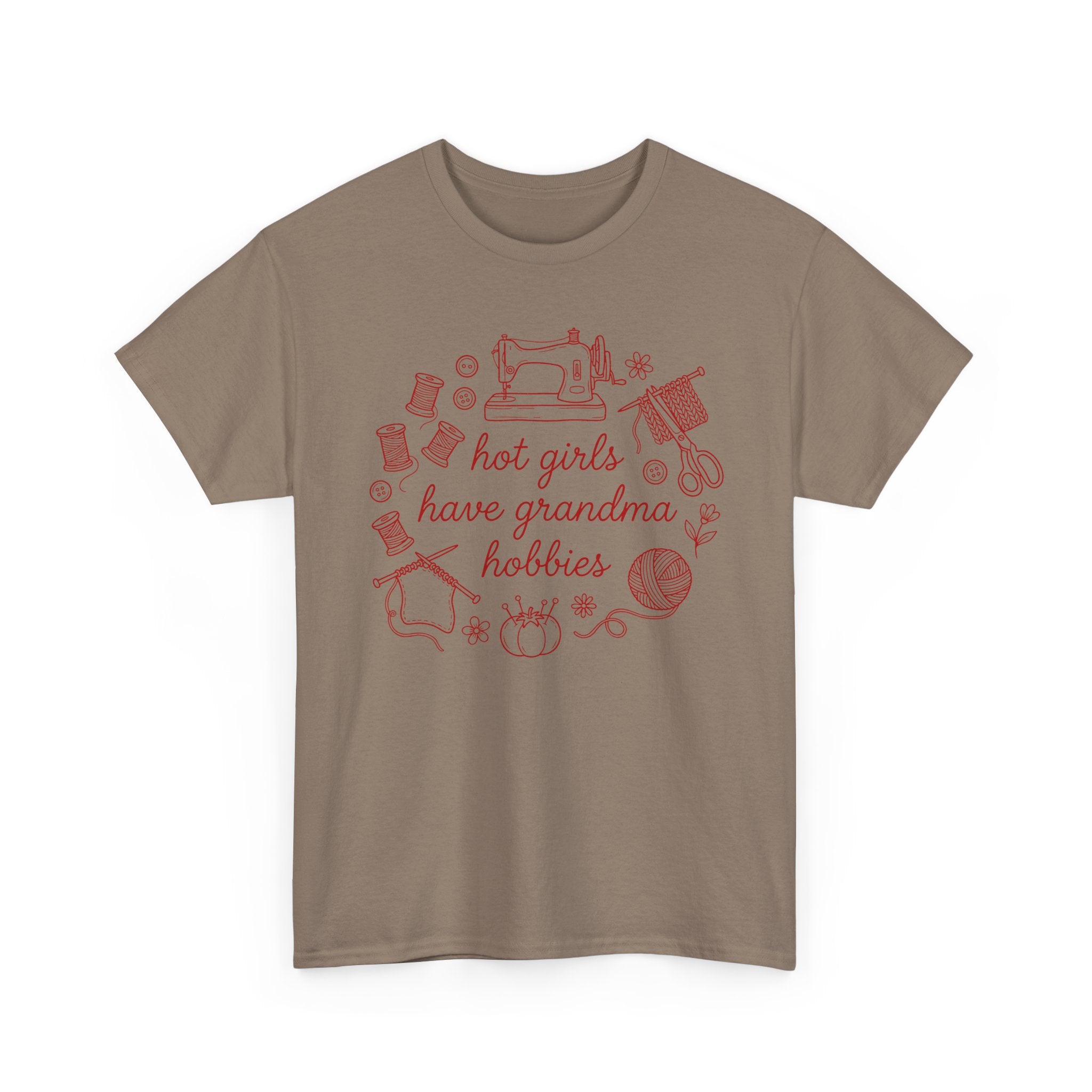 "Hot Girls Have Grandma Hobbies" Retro Sewing & Crafts Tee