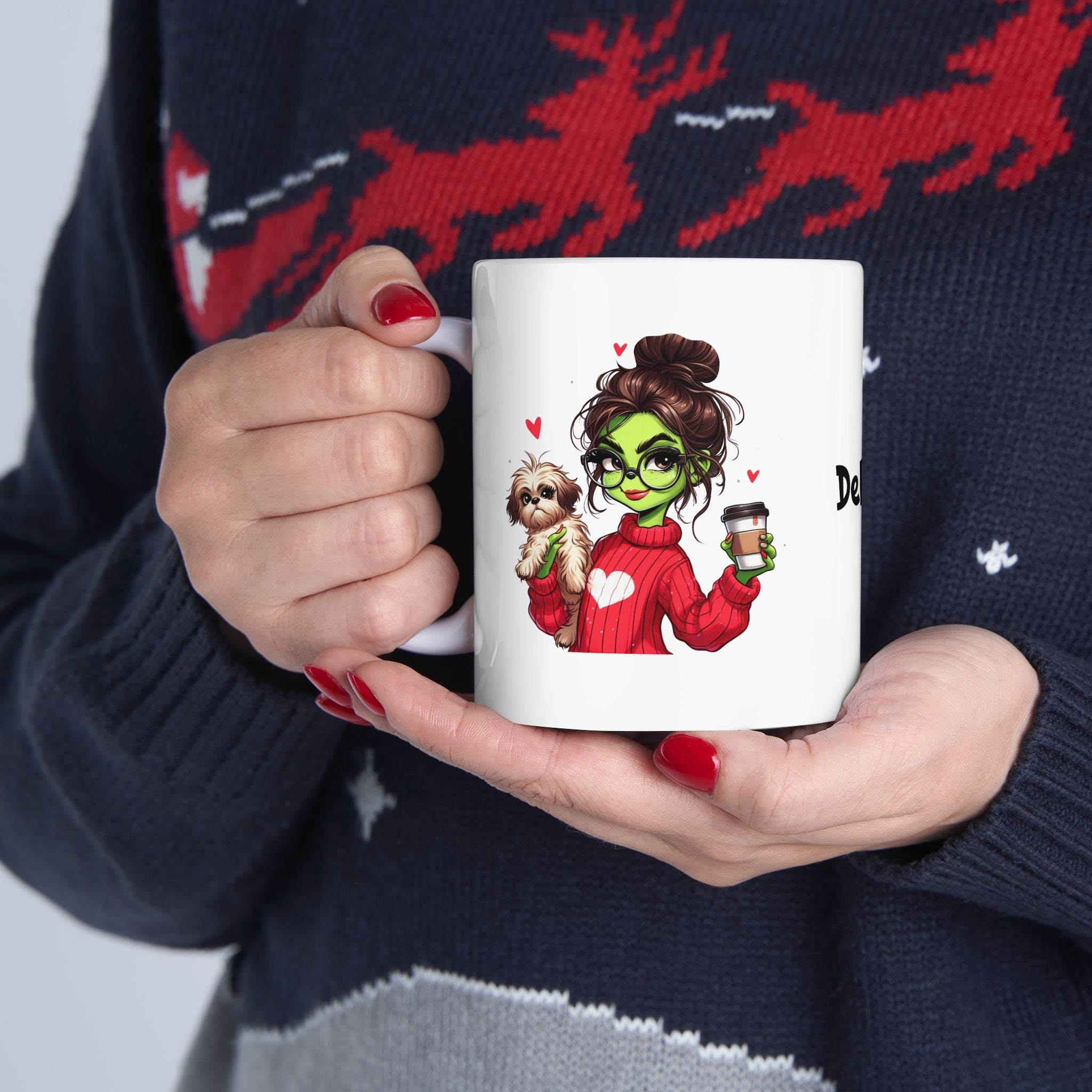 Personalized Grinch Girl Ceramic Mug