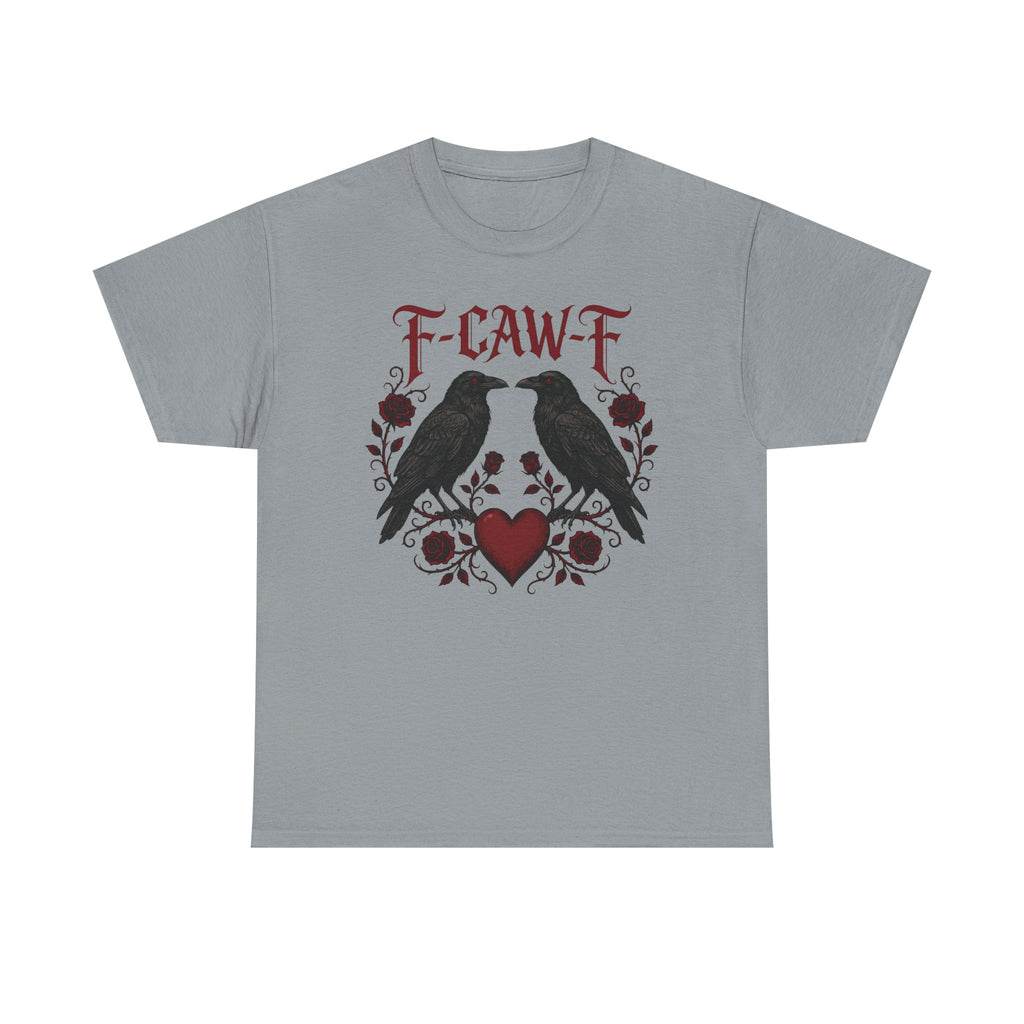 Raven Love Tee – F-CAW-F Gothic Crow Heart T-Shirt