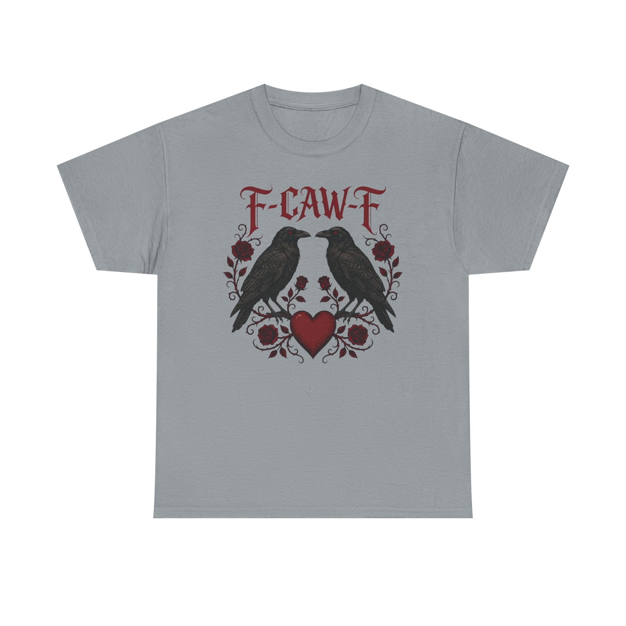 Raven Love Tee – F-CAW-F Gothic Crow Heart T-Shirt