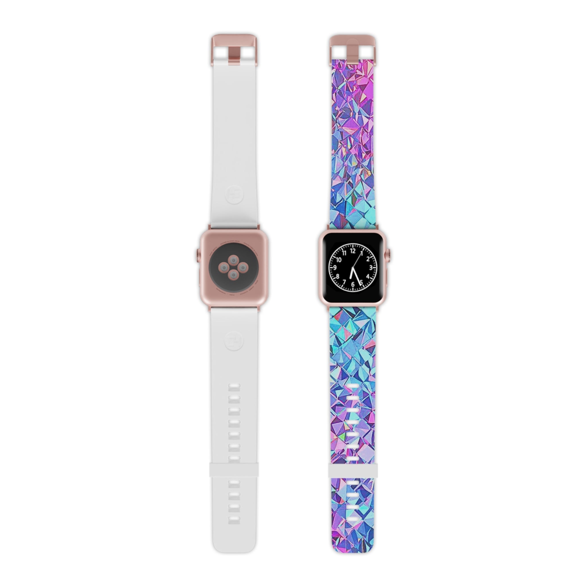 Holographic Prism Apple Watch Band — Iridescent Geometric Silicone Strap