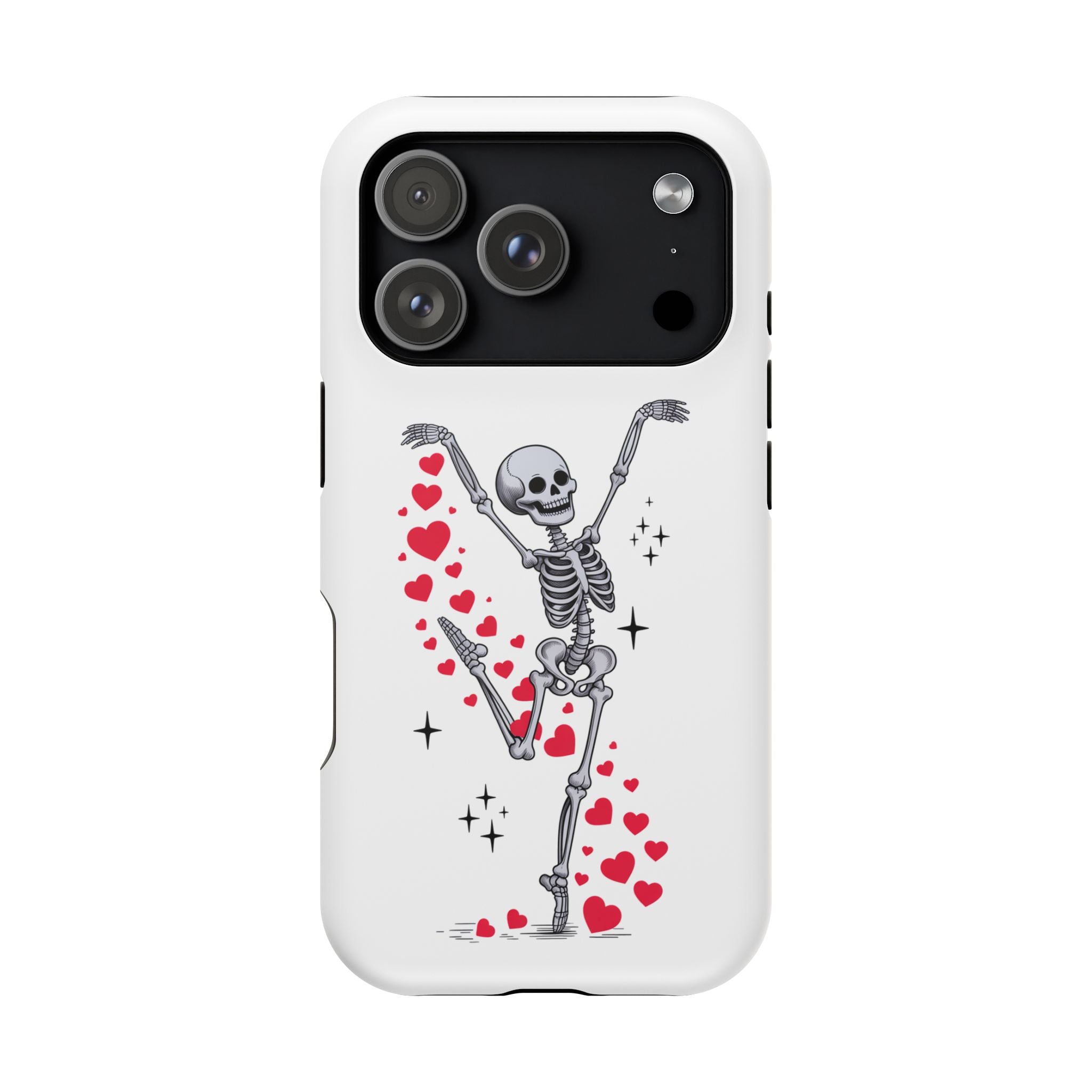 Phone Case — Dancing Skeleton with Hearts Magnetic Impact-Resistant Case