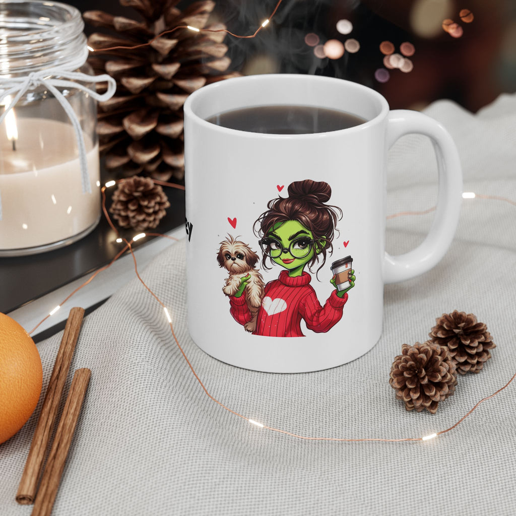 Personalized Grinch Girl Ceramic Mug