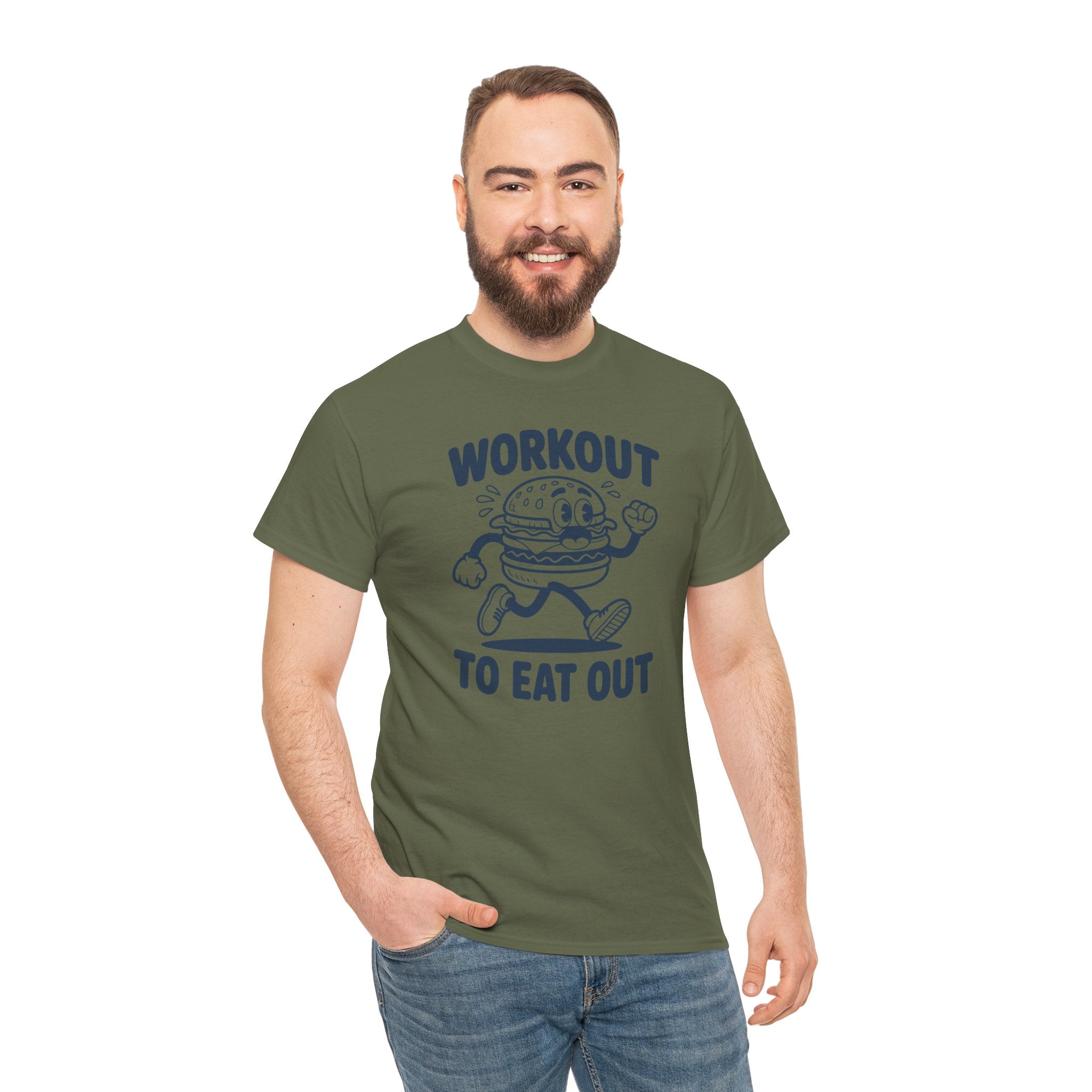 Workout To Eat Out T-Shirt — Funny Fitness Burger Tee