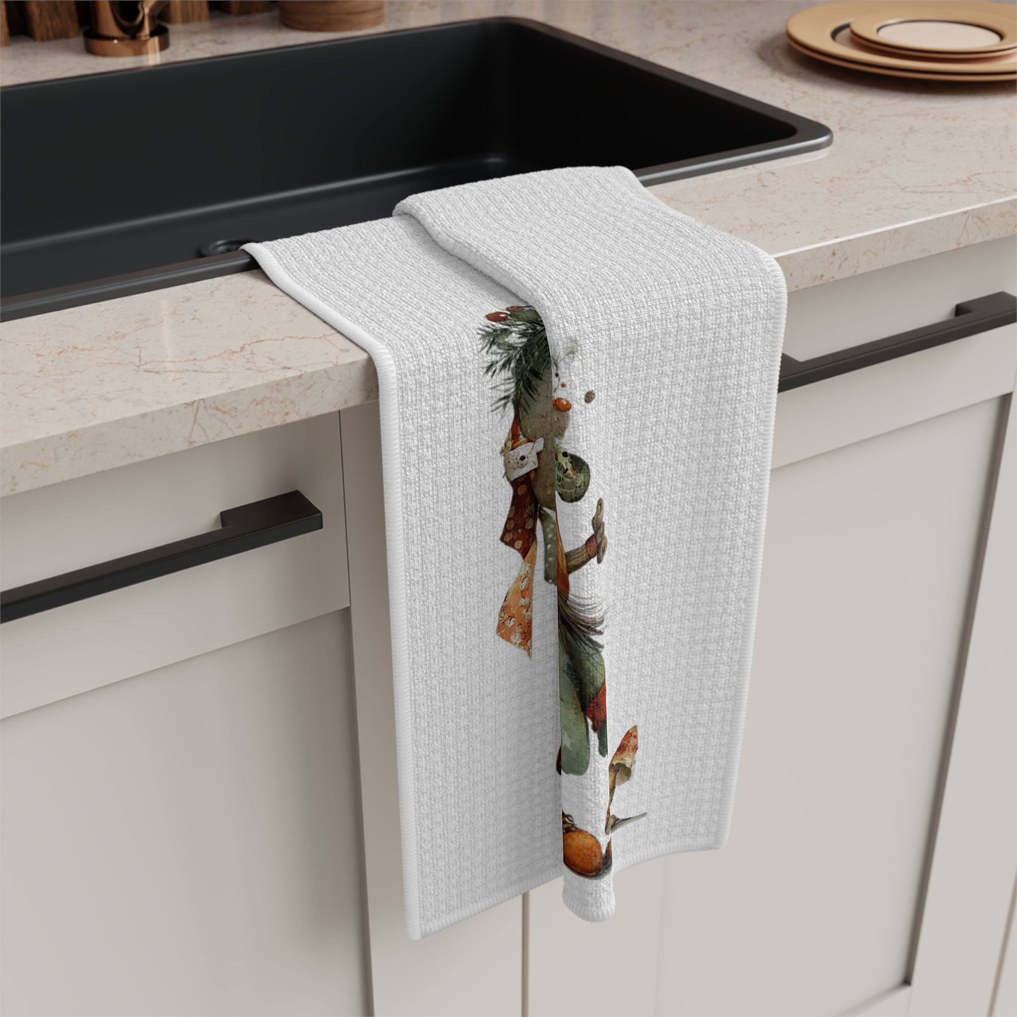 Christmas Gnome Microfiber Tea Towel