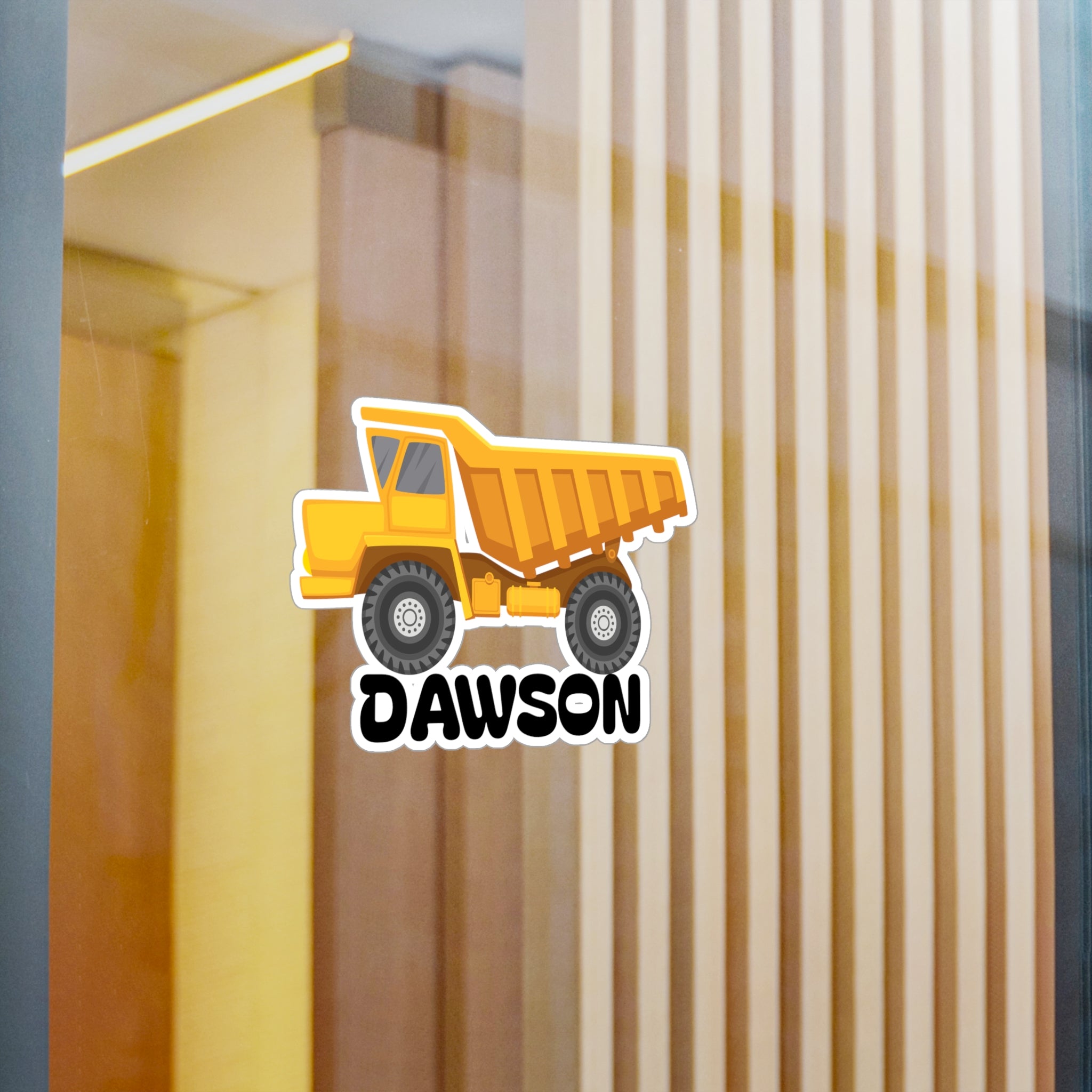Dump Truck Name Sticker — Personalized Vinyl Decal