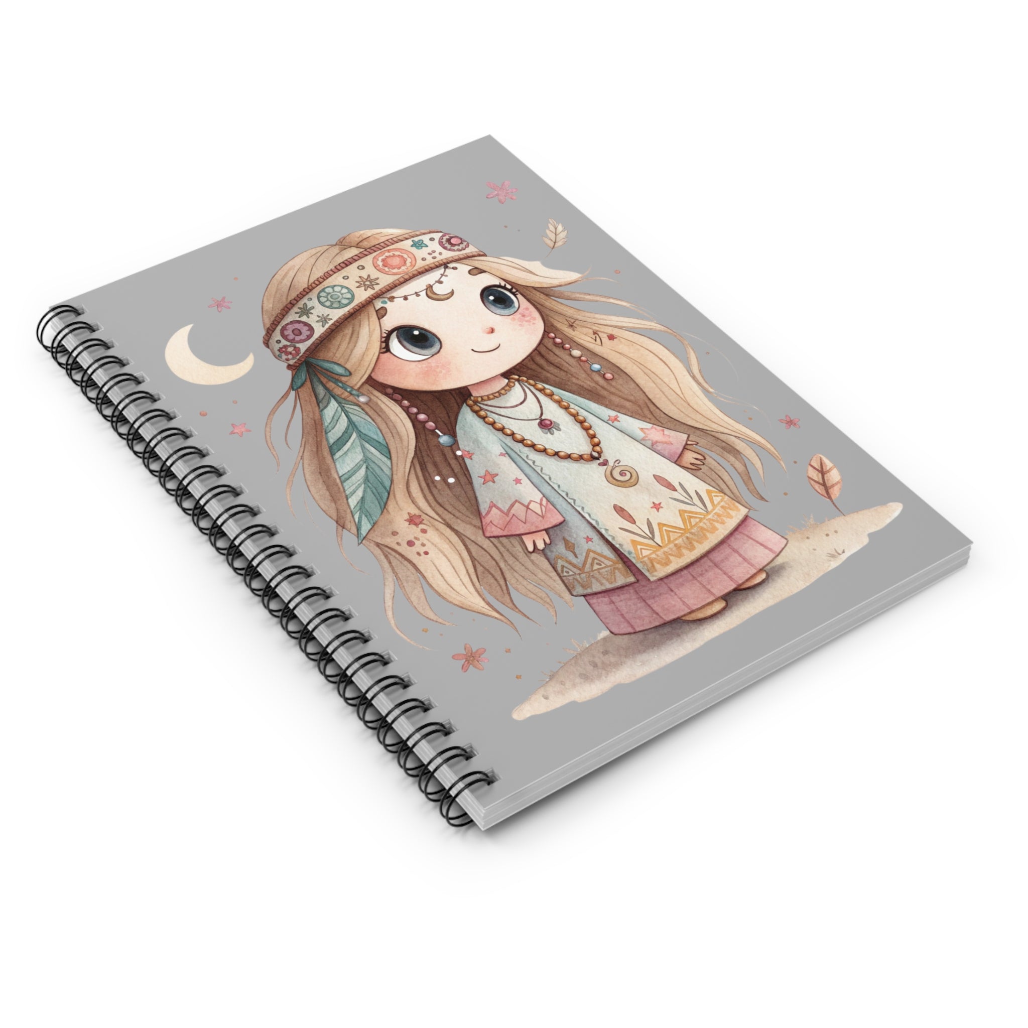 Boho Chic Spiral Notebook - Whimsical Design for Creative Souls