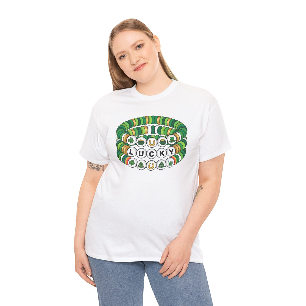 Lucky Bead Bracelet Graphic Tee — St. Patrick’s Day Green Charm Shirt
