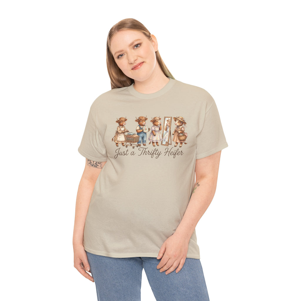 Just a Thrifty Heifer Cute Cow Graphic Tee