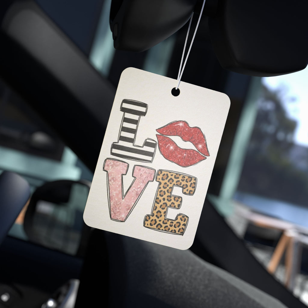 Love Lips Car Air Freshener — Chic Leopard & Stripe Scented Decor