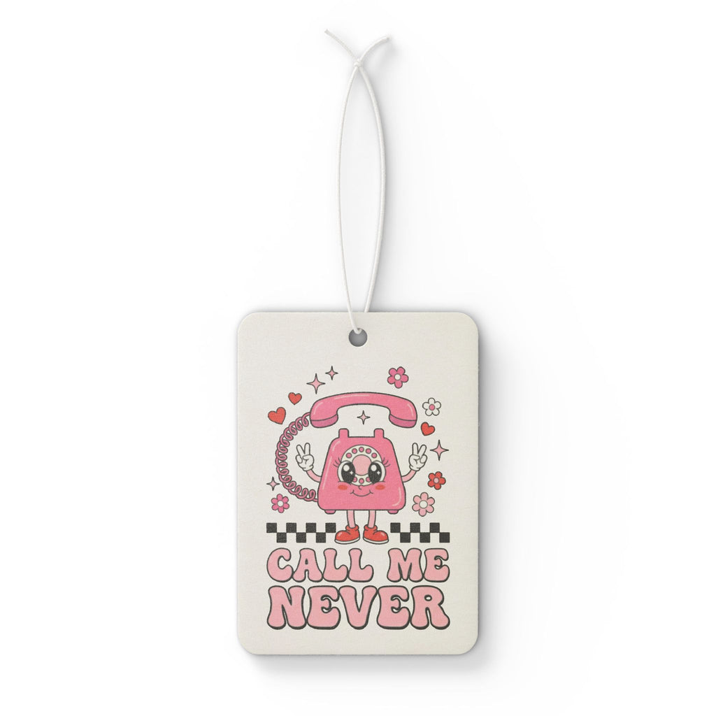 Call Me Never Car Air Freshener — Cute Retro Pink Phone Design