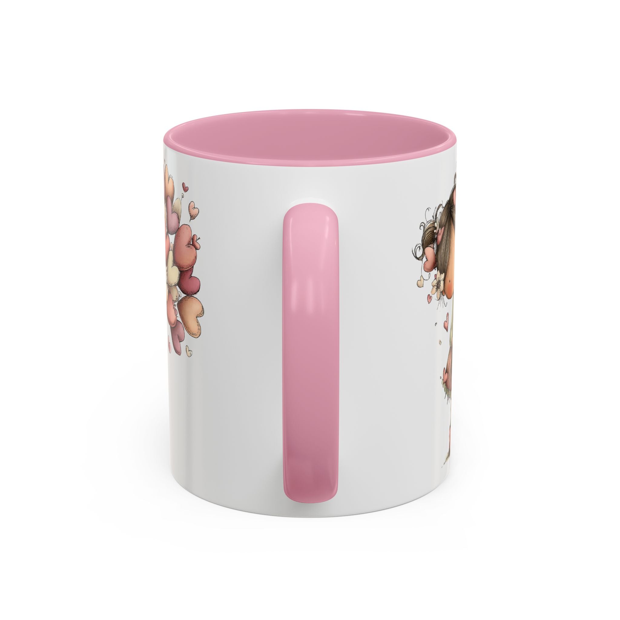 Personalized Heart Girl Mug — Cute Name Coffee Cup (11oz/15oz)