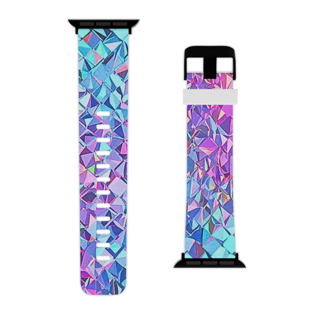 Holographic Prism Apple Watch Band — Iridescent Geometric Silicone Strap
