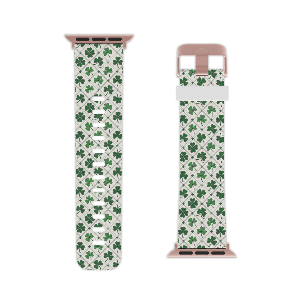 Clover Pattern Apple Watch Band — Green Shamrock St. Patrick’s Day Strap