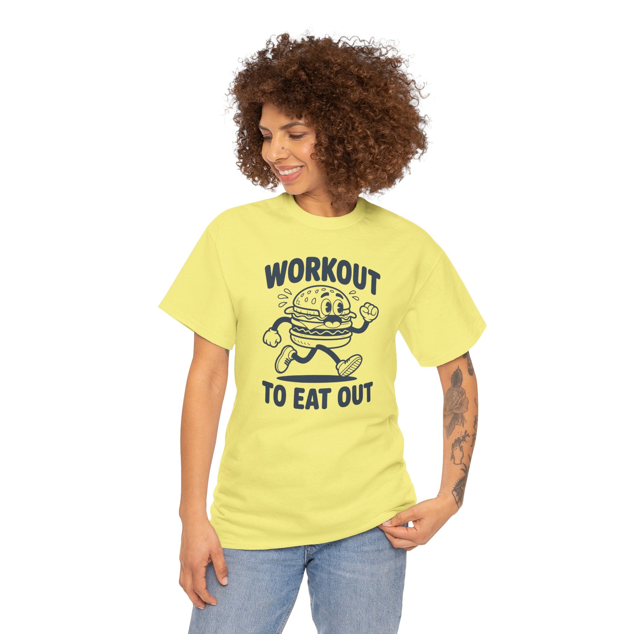 Workout To Eat Out T-Shirt — Funny Fitness Burger Tee