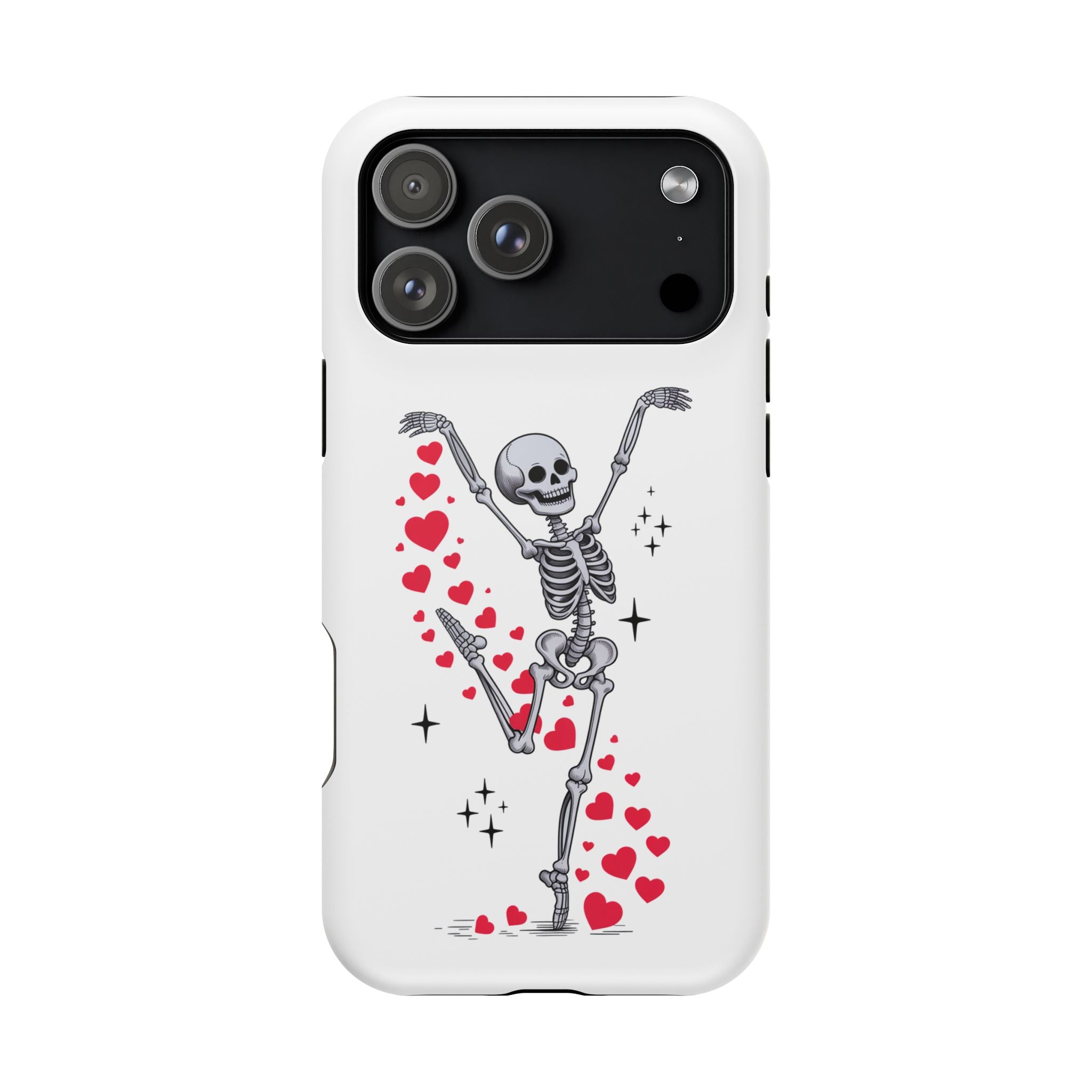 Phone Case — Dancing Skeleton with Hearts Magnetic Impact-Resistant Case