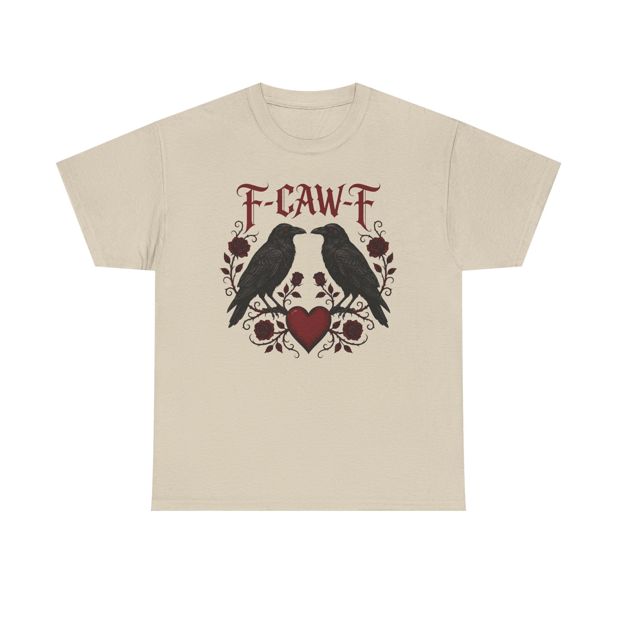 Raven Love Tee – F-CAW-F Gothic Crow Heart T-Shirt