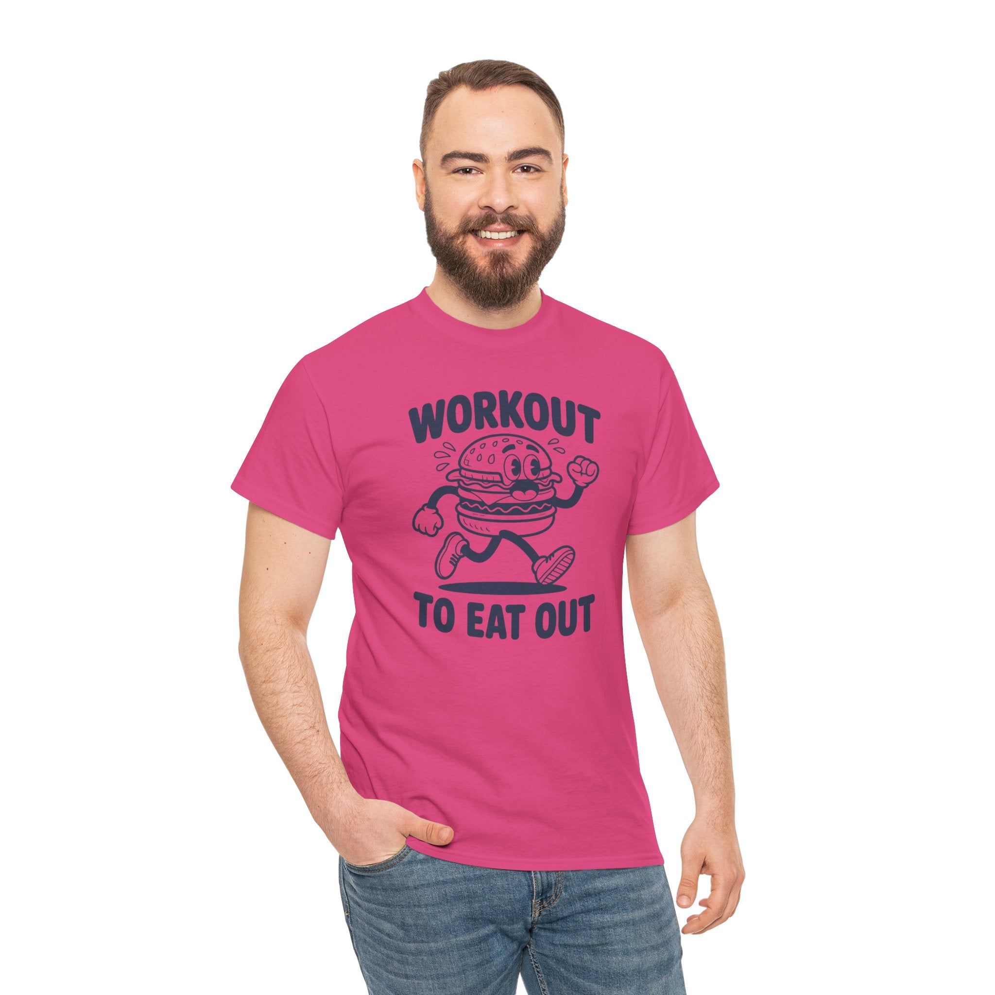 Workout To Eat Out T-Shirt — Funny Fitness Burger Tee