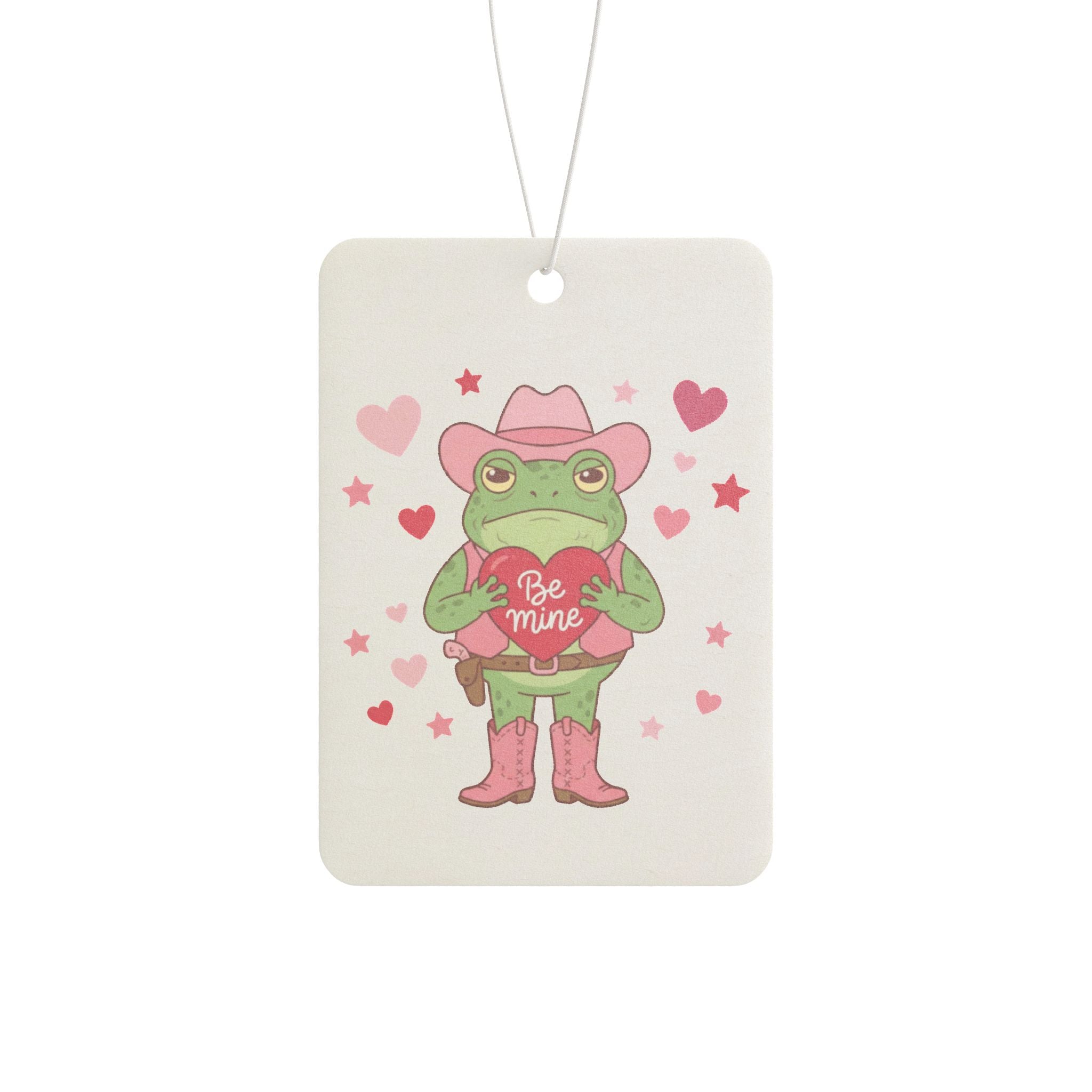 Valentine Cowboy Frog Car Air Freshener — Be Mine Heart Scented Accent